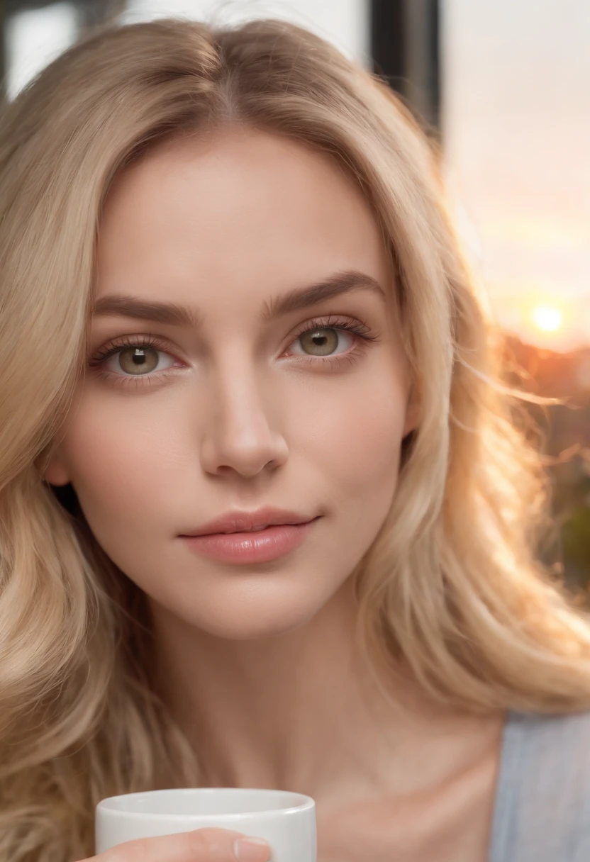 Jolie belle blonde avec pull jaune (Drinking coffee in a modern café at sunset), highly detailed, 14 ans, visage innocent, naturally wavy hair, yeux bleus, high resolucion, шедевр, Meilleur Qulaity, intricate high detail, highly detailed, mise au point nette, detailed skin, realistic skin texture, texture, detailled eyes, professionnel, 4K, sourire charmant, prise avec Canon, 85 mm, Light depth of field, Kodak Vision Couleur, perfect fit body, extremly detailed, photographier_\(ultra\), photographierréaliste, Realstic, Post-traitement, maximum details, roughness, real life, ultrarealistic, photorealism, photographie, 8K UHD, photographie, who's at the café