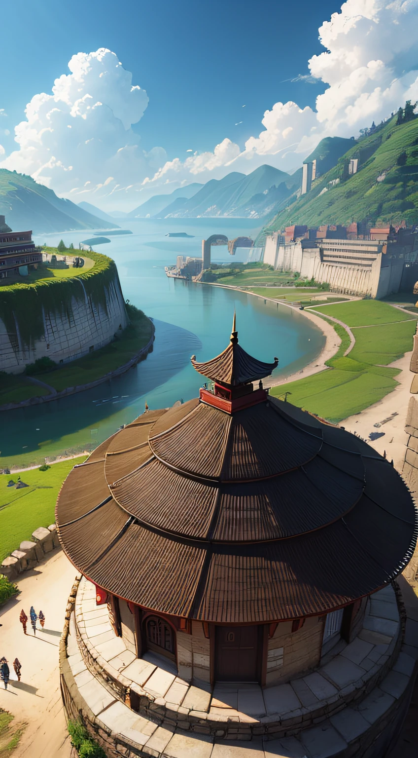 Image prompt: Illustrate a fortified city under threat, setting the scene for the strategic challenge Zhuge Liang faces.