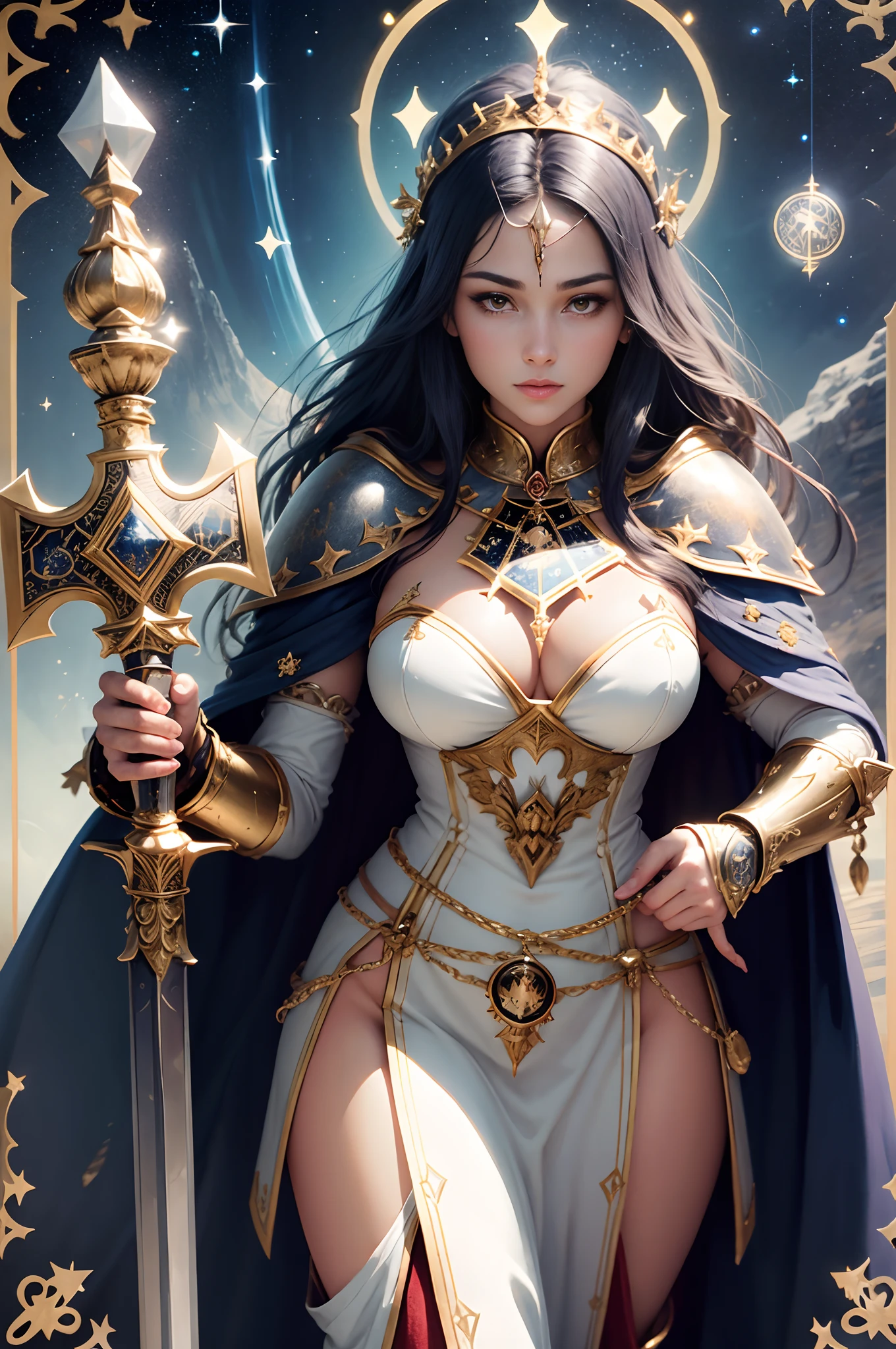 holding swords
