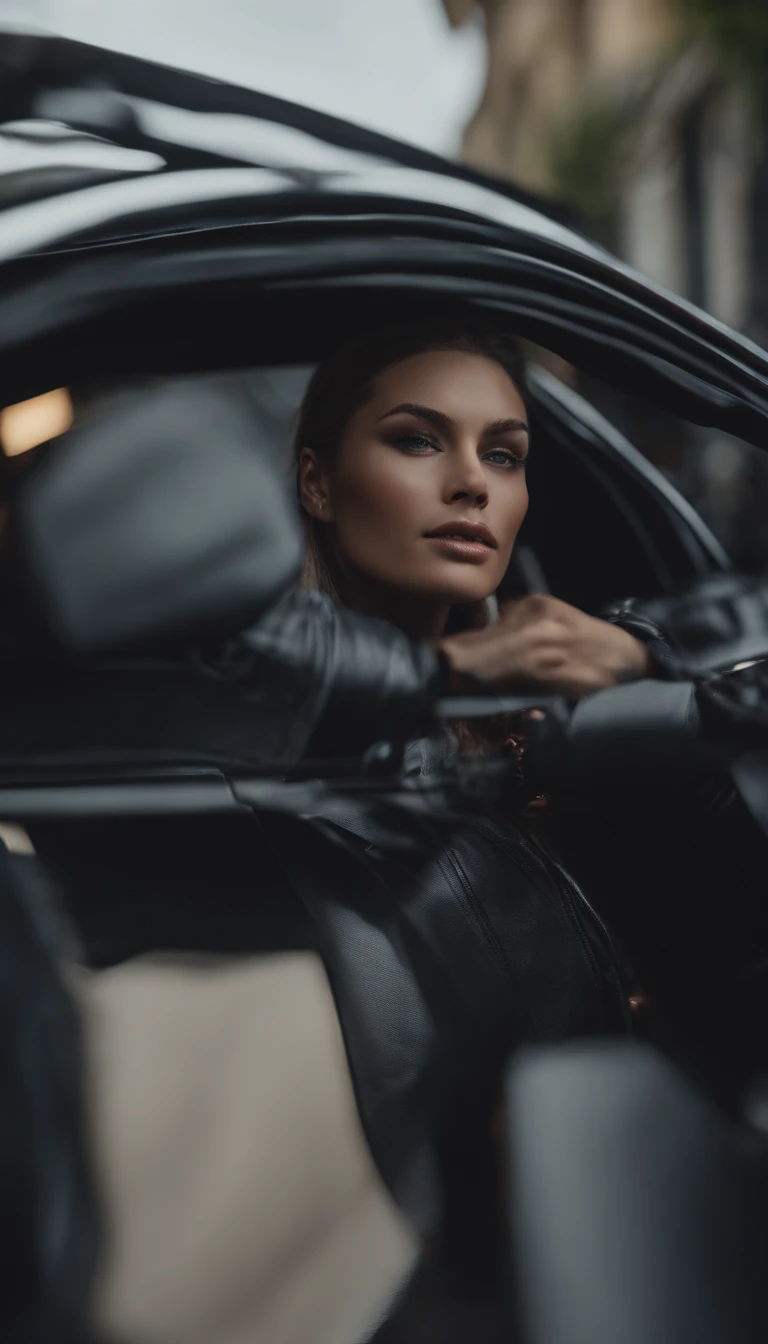 simple background,Ultra photo realsisim,hyper-detailing,Car Girl,Mechanical body,mechanical joints,science-fiction,body complet, like a,highly detailed surreal vfx,stain,Faraway view,Super-slim;,Ultra Detailed,hiquality,8K ,oc render,Dynamic viewing angle