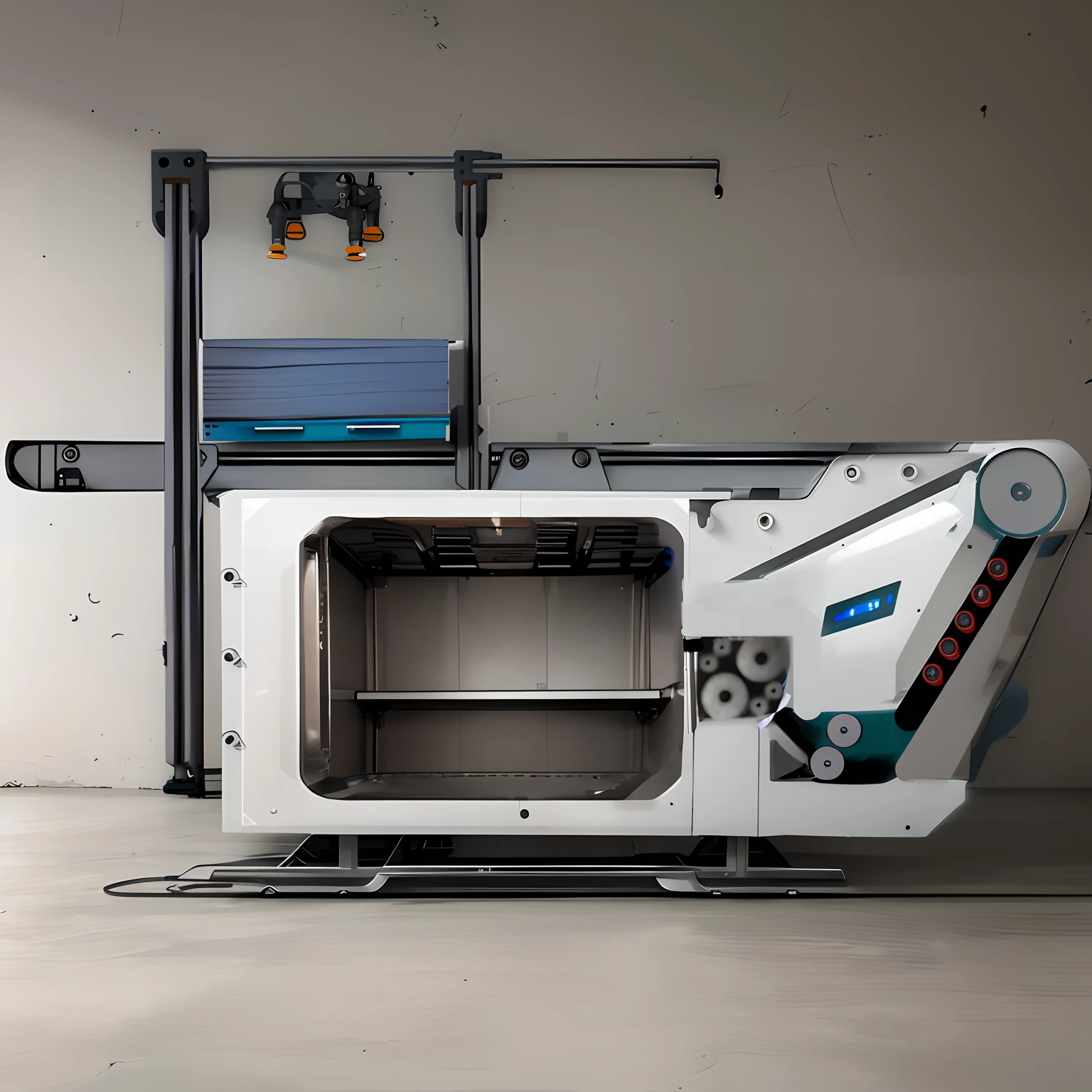 Open steel compartment