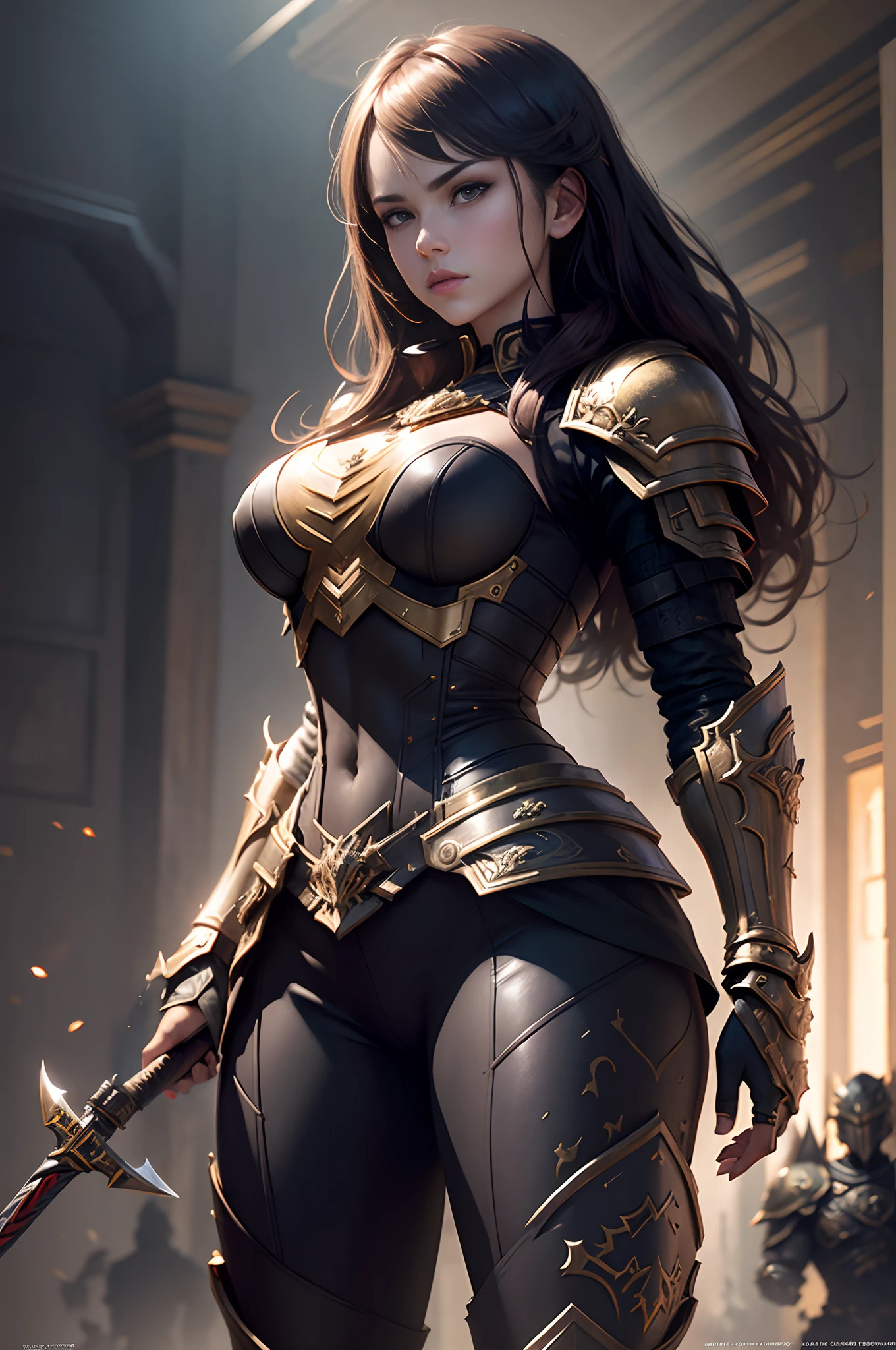 holding swords