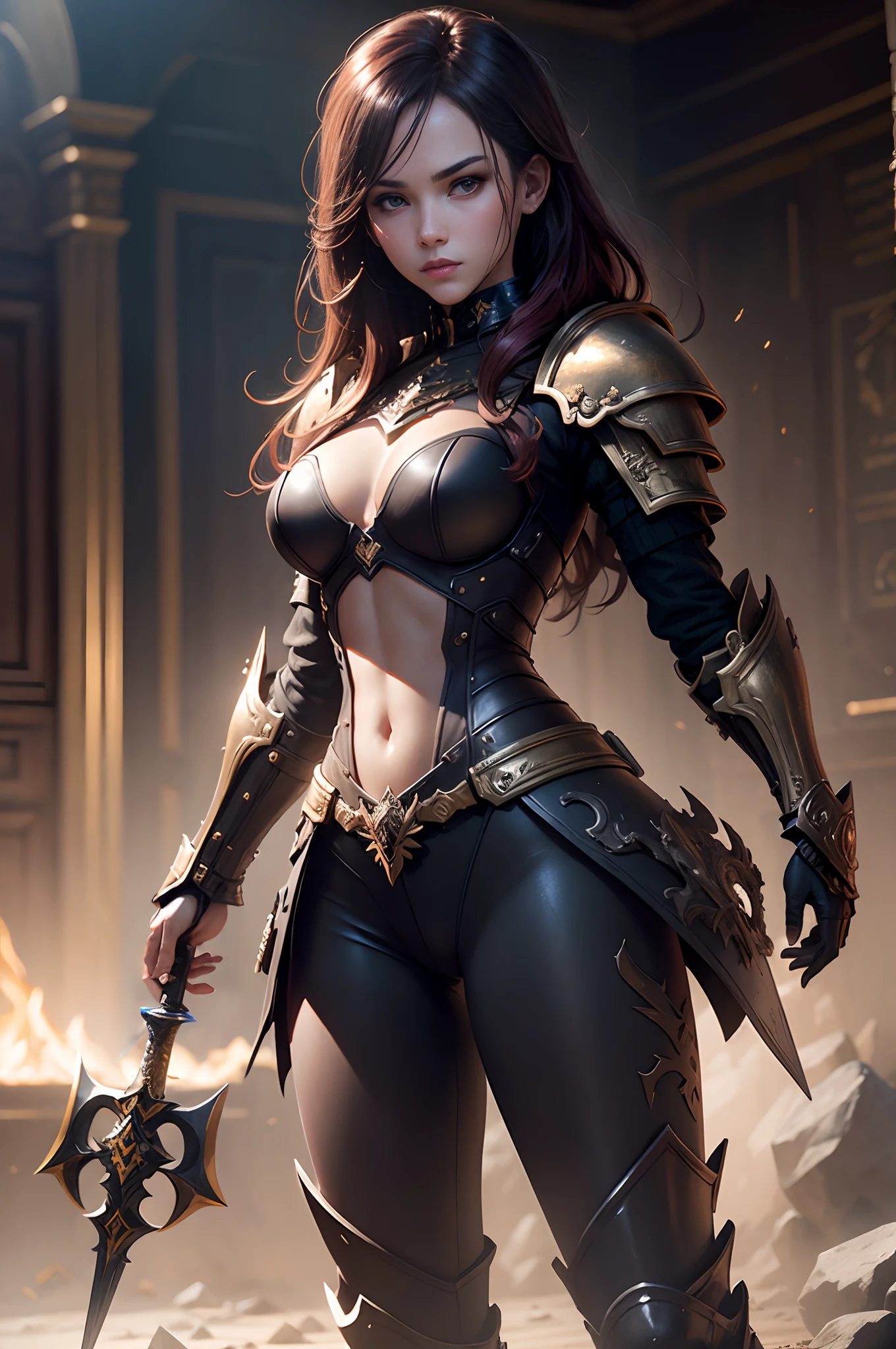 holding swords