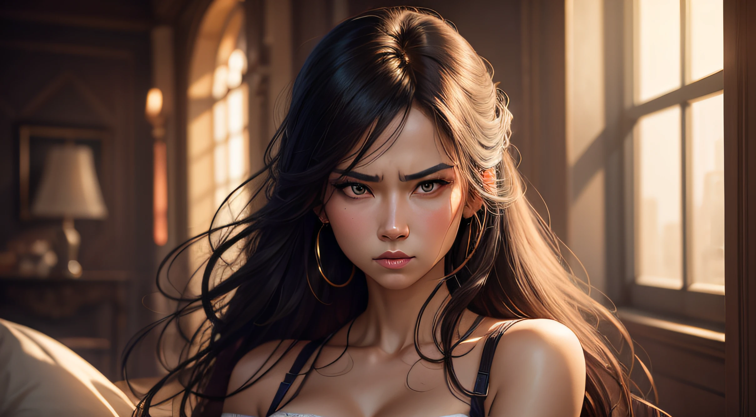 annoyed beautiful woman
