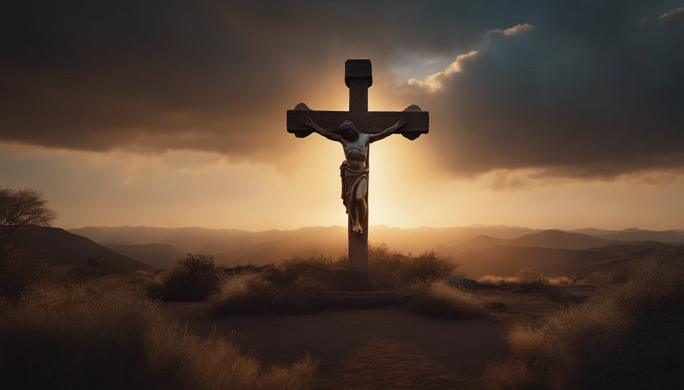 reinando de Cristo na terra, estar brilhando, Realistic, 8k, cinemactic,Only a cross is more visible