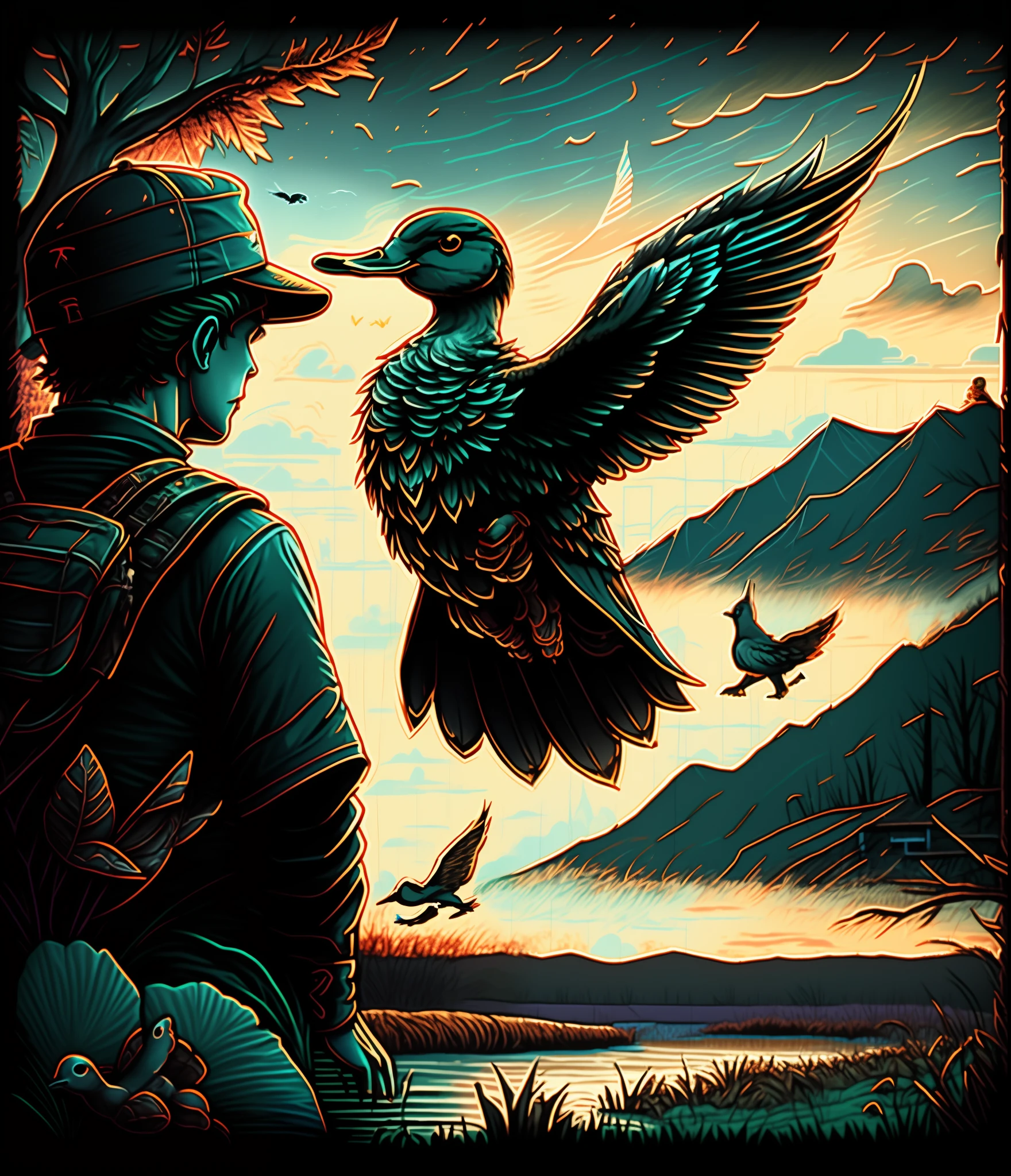 Texas Rangers Duck Hunting Orioles in a duck blind, baseball