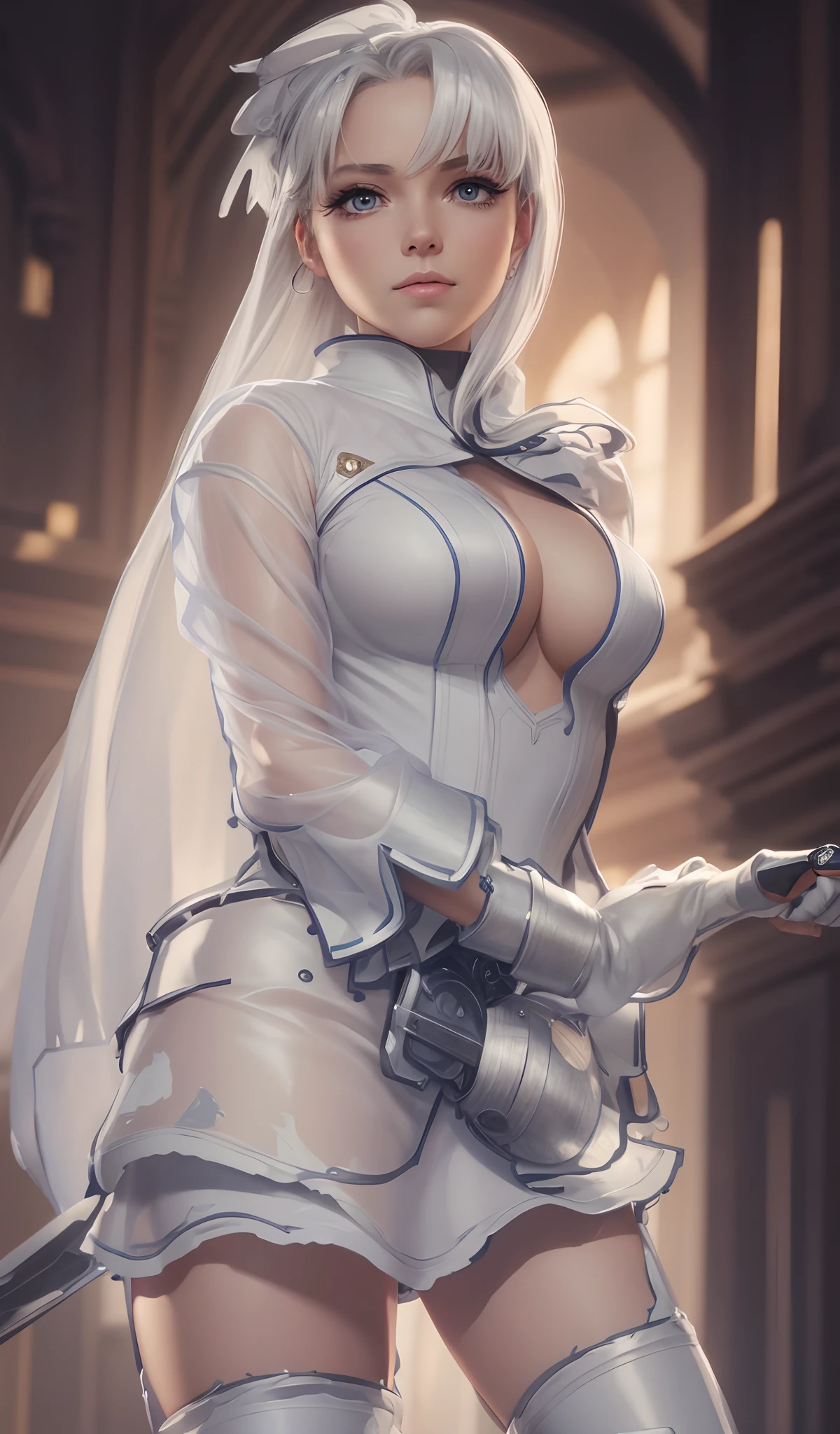 ((Masterpiece, Highest quality)), Detailed face, CharacterDesignSheet， full bodyesbian, Full of details, Multiple poses and expressions, Highly detailed, Depth, Many parts，Beautiful paladin girl，Holding a shield，Extremely beautiful，High Balance, Natural light, Lace，lacepantyhose，starrysky，White-silver hair,hentail realism, shadowing,character sheets, reference sheet, Standing painting, 8K, Super detail, 1080p, Women's HD，Slim，femele, 16k, A high resolution, Best quality, High quality, Anatomically correct, Masterpiece, ccurate, hyper HD，As graceful as a swan，unreal-engine， Ghibli-like colors,   anime big breast,  Standing painting, angle of view,Yarn skirt，ssee-through