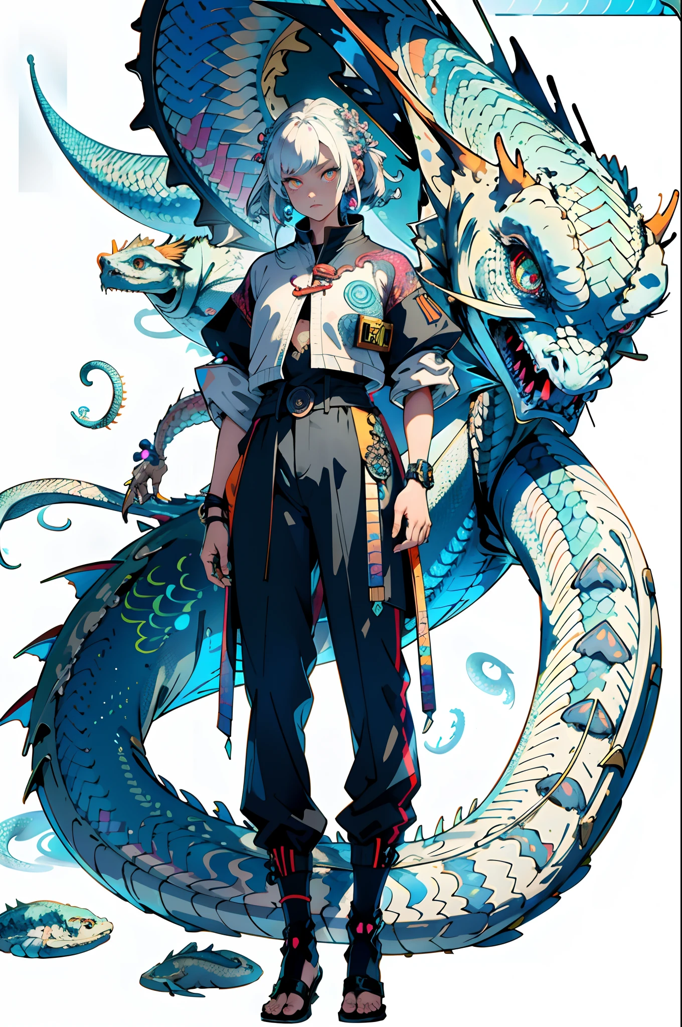 [(white background_1.5),::5] , (isometric_1.0), ((masterpiece)),(((best quality))), ancient neon monster portrait, large glowing eyes, and burning eyes, dynamic hair, (scales:1.7), (crown) , multiple dimly glowing eyes, Ancient neon image