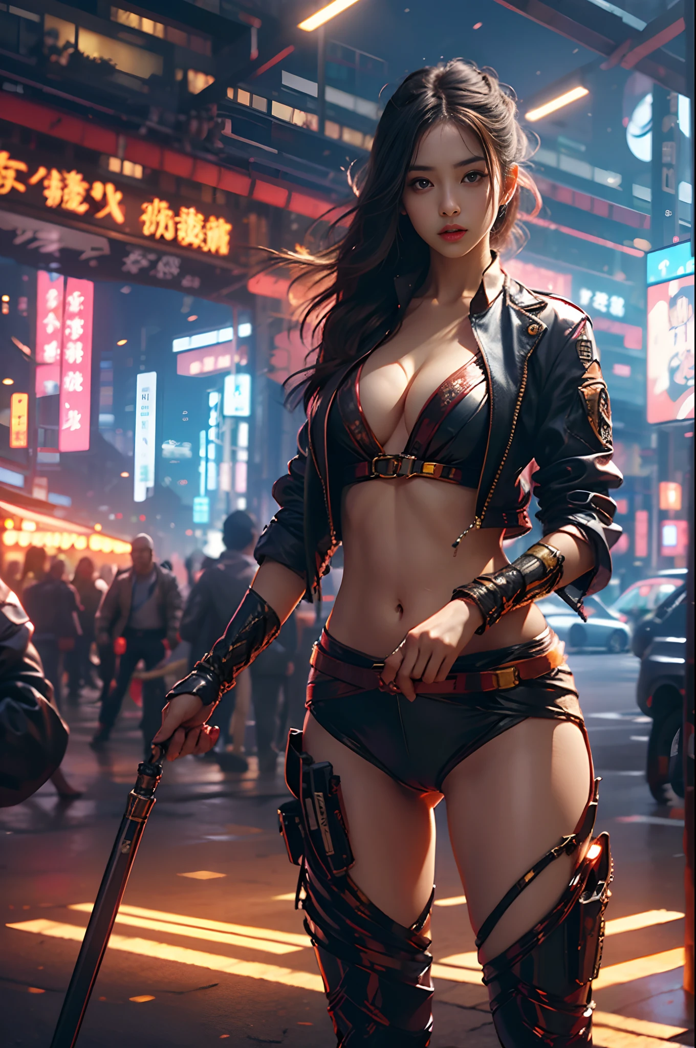 8k, top-quality, (pubic hair beauty)、hight resolution, realisticlying, realperson, Sexy Kamen Rider、Colossal tits、Chest valley、beauty legs、Kubire emphasis on the lower back、Navel Ejection