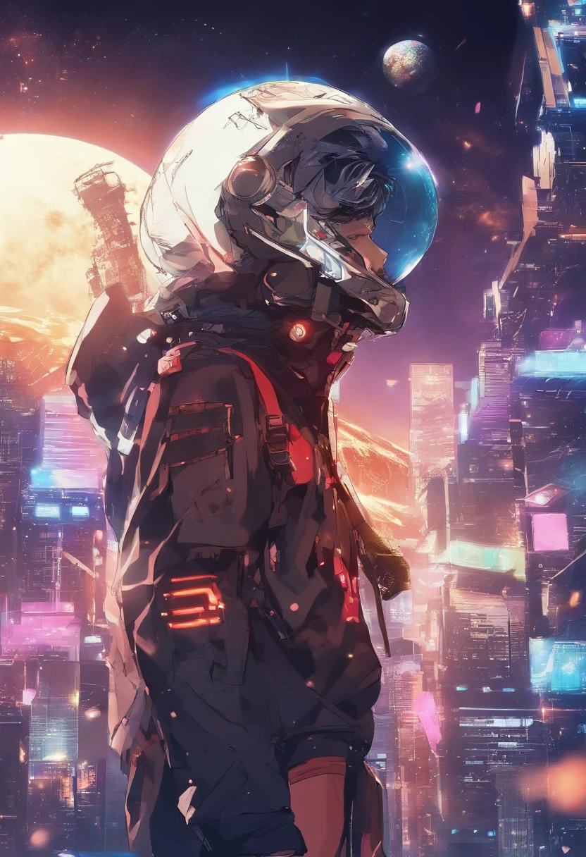 A Korean handsome guy, transformed into an anime style, with exaggerated unique facial features and clothing, standing on a bustling city street, backlit background highlighting the subject, sun light high-contrast colors, 4K high-definition quality,young, smiling, handsome, realsitic
