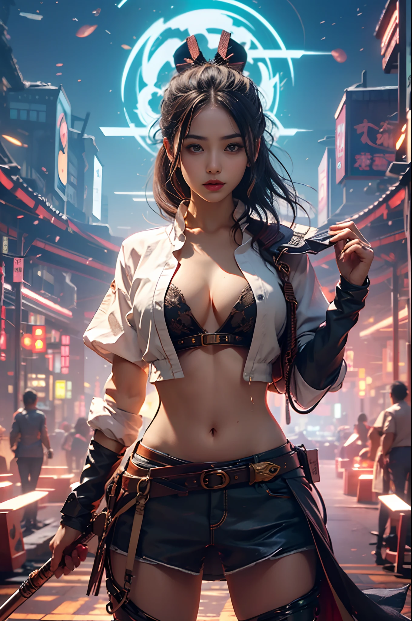8k, top-quality, (pubic hair beauty)、hight resolution, realisticlying, realperson, Sexy Kamen Rider、Colossal tits、Chest valley、beauty legs、Kubire emphasis on the lower back、Navel Ejection