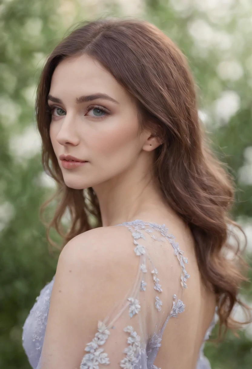 25-year-old fashion model, [[[[foreground]]], [[[[chest]]], [[[[neck]]], [[[[shoulders]]], perfect eyes, perfect iris, perfect lips, perfect teeth, perfect skin, soft front light, glitter, HDR, (muted colors:1.2)
