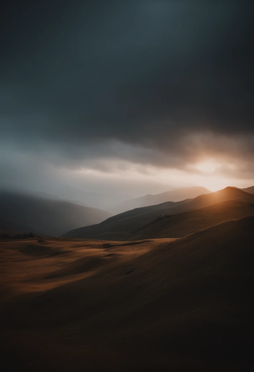 Dark clouds and rainy sky