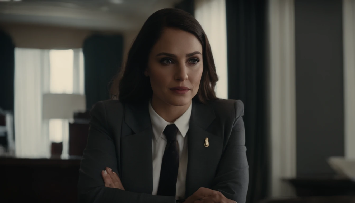 rosalia, expecting, office uniform, tie, Dark gray jacket,In making plans,Customize the plan,