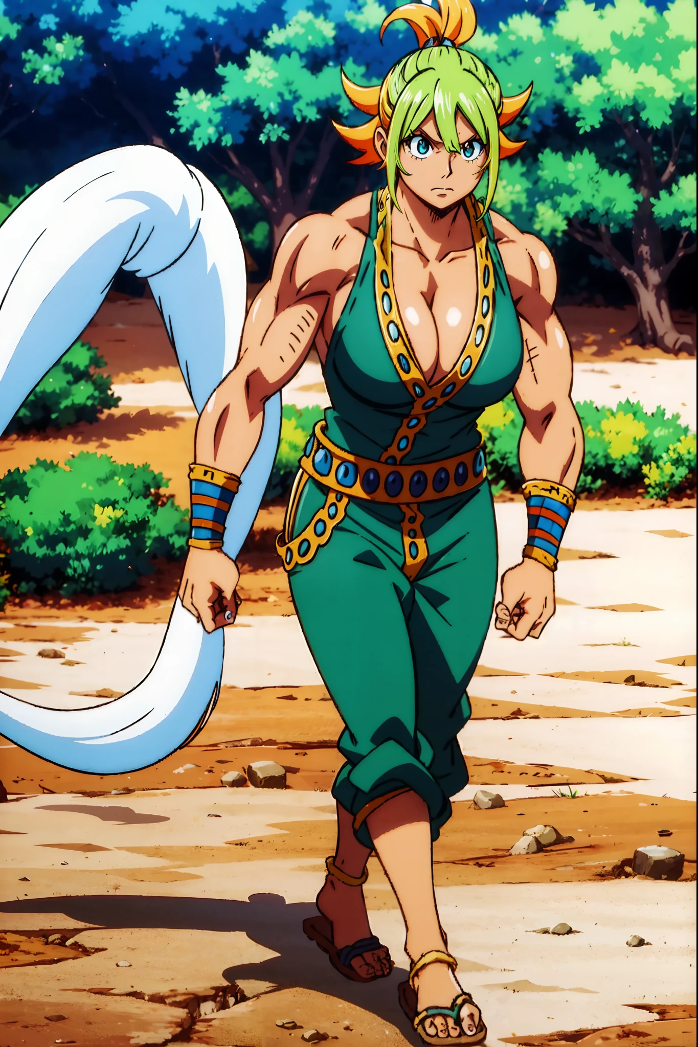 original character dnd barbarian , character concept, walking, tomboy, amazone, female, ,, anime style, ultra detaild, musclegirl