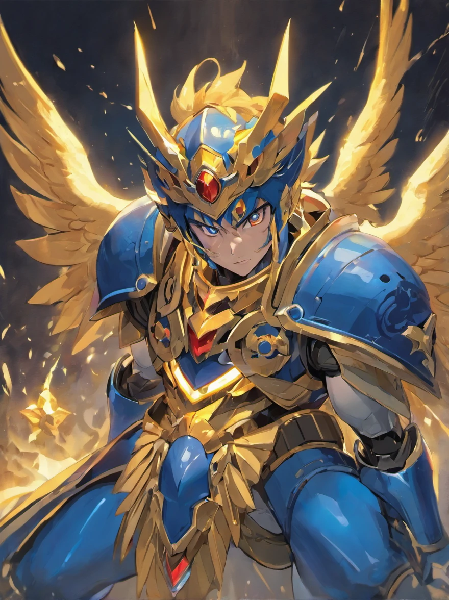 # Prompt
roboute guilliman, detailed eyes and face, armored, majestic pose, blue power armor, Ultramarines symbol on chest, golden details on armor, futuristic energy sword, surrounded by loyal Ultramarines, epic battle scene, vibrant colors, dramatic lighting, realistic details, high res.