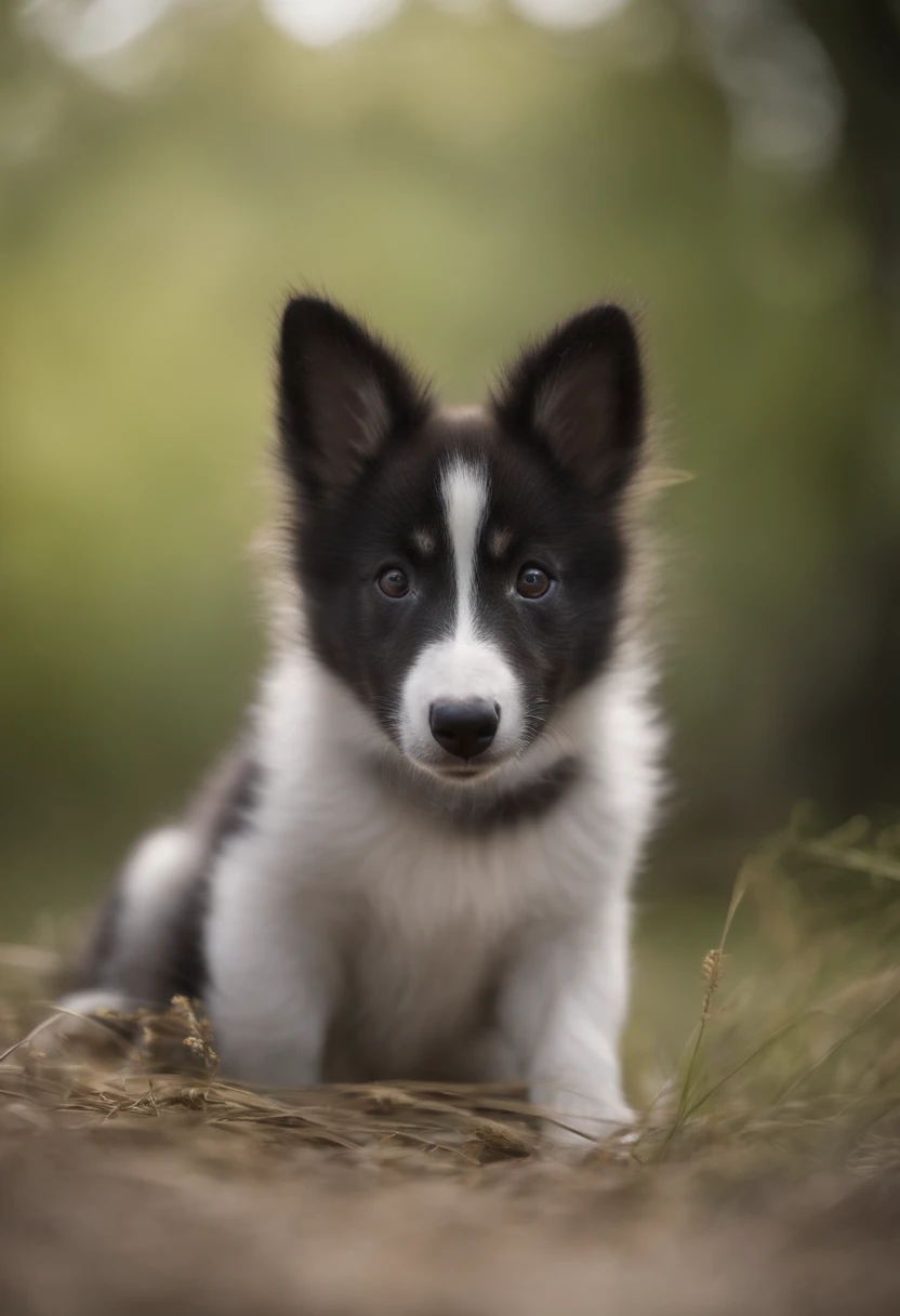 image of creature with penguin body and black and white husky head, pot belly, husky nose, husky mouth, penguin tail, penguin legs and arms, yellow legs, comic style, crying face, prone, cute, standing