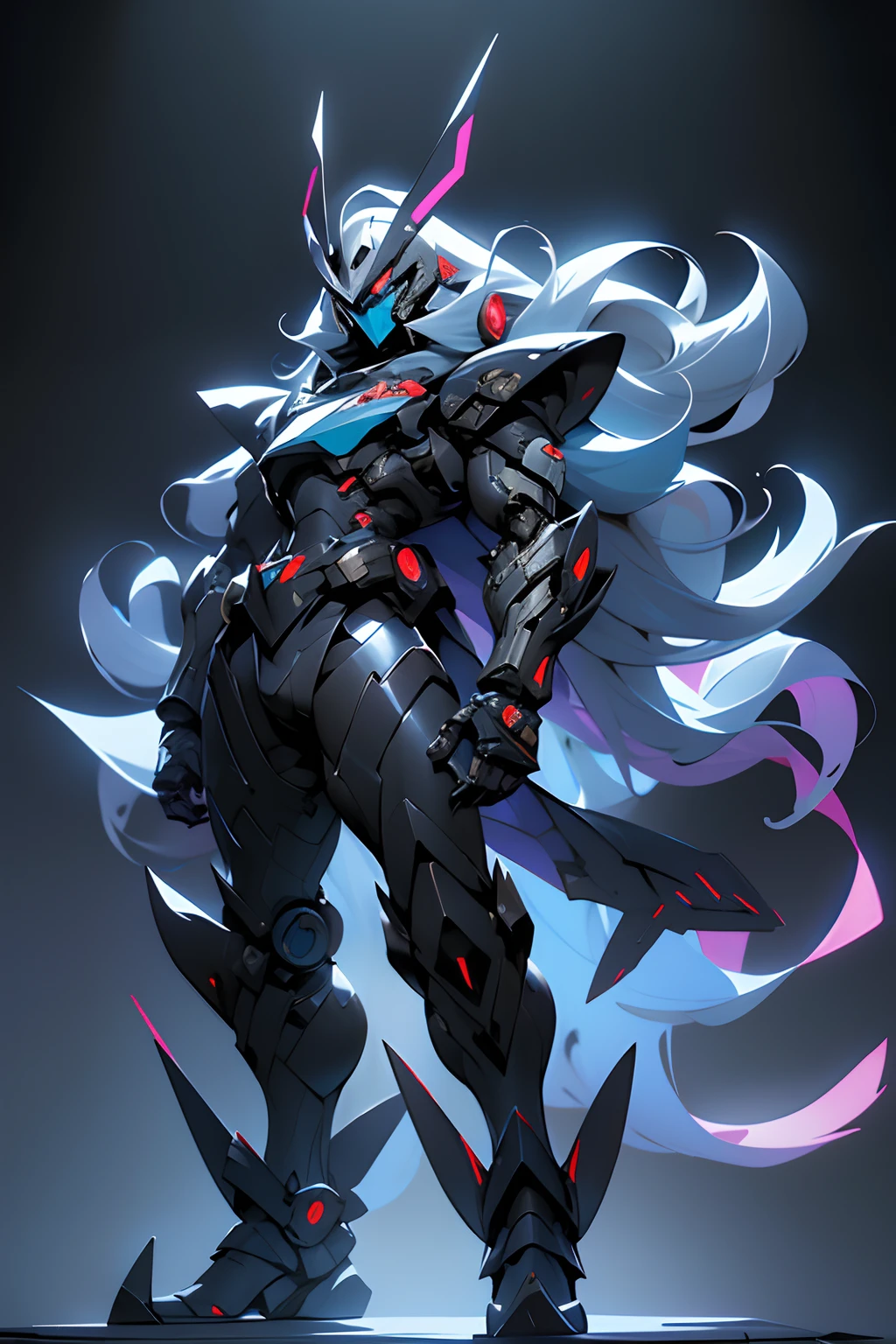 rapaz, cabelo estilizado, cabelo pontudo para o lado, cabelo ruivo, roupas de cor azul, roupas futuristas, roupas estilosas, Boy with biomechanical body part, ((Primitive Tribe Accessories)), (sozinho), ((Epic battle pose)), vento soprando, Sparks of Epic Battle, tecnologia mecha no corpo, unique design, design de armadura perigosa, ((futuristic backdrop)), (Naves espaciais voando ao fundo), ((Radial distortion)), aggressive expression, ((estilo pokemon)), Shōnen style, estilo agressivo, sci fi clothing, detalhes inspirados em gundam, biomechanical body, design de armadura inspirado no Pokemon Samurott,
