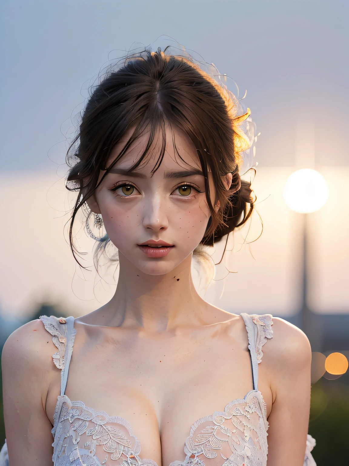 Ana De Armas fotografia de corpo inteiro. uma linda princesa alfa muito atraente em um longo vestido vermelho de tule com cristais ornamentos sua pele e tecido, longos cabelos brancos como a neve, floresta, Chuva, orelhas pontudas, Pele Delicada, branca e rosada, Seios grandes e volumosos, decote longo e sensual, Warm and romantic backlight like a sunset)))(((A perfect and definitive idol that captivates everyone, olhos brilhantes super detalhados sem defeitos, lugar sombrio e misterioso, Dramatic and sinister nighttime ambient lighting giving an air of suspense and horror movie, Olhar ganancioso convidando um homem、cabelos intrincados、9Perfect head and body figure、Linha de Corpo Perfeita、 Figura fina、Enfatizar a clivagem、Tiroteio RAW、photorealistic cinematic render、hyperrealistic rendering、foto retrato、night time render、Fotos gerais coesas、texturas de pele realistas、alta qualidade、alto detalhado、mais alta qualidade、alta resolubilidade、HDR 8K、Rastreamento de raio、canon.