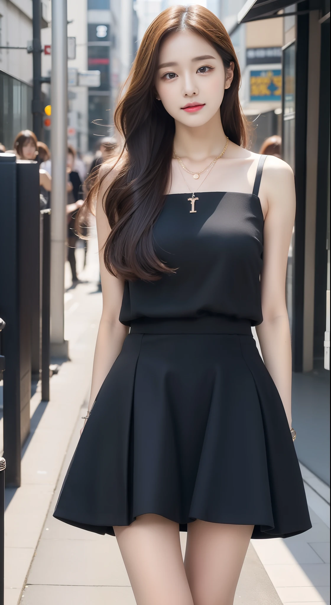 surrealistic、top-quality、 超A high resolution、Nikon Z 85mm、({(Raw foto:1.2)})natural soft light、profetional lighting、 realisitic、Super live-action、Photorealistic miniskirt、Perfect raw legs、delicate legs、 perfectly proportions、A sexy、 ulzzang -6500-v1.1, detailed beautiful faces、A detailed eye,Detailed lips,Beautiful eyebrows,perfectly proportions、Japanese ido,Korean Idols,18 year old beautiful woman revealing fashion, Fashion influenced by Namie Amuro,Amler,Amler Women,,90Wearing the tide of the times,micromini skirt,Wear platform boots,City of Shibuya, Women with good style,Ideal woman,The shape of the chest is beautiful,1Woman,Necklaces that match fashion,A bracelet,piercings,gyuru