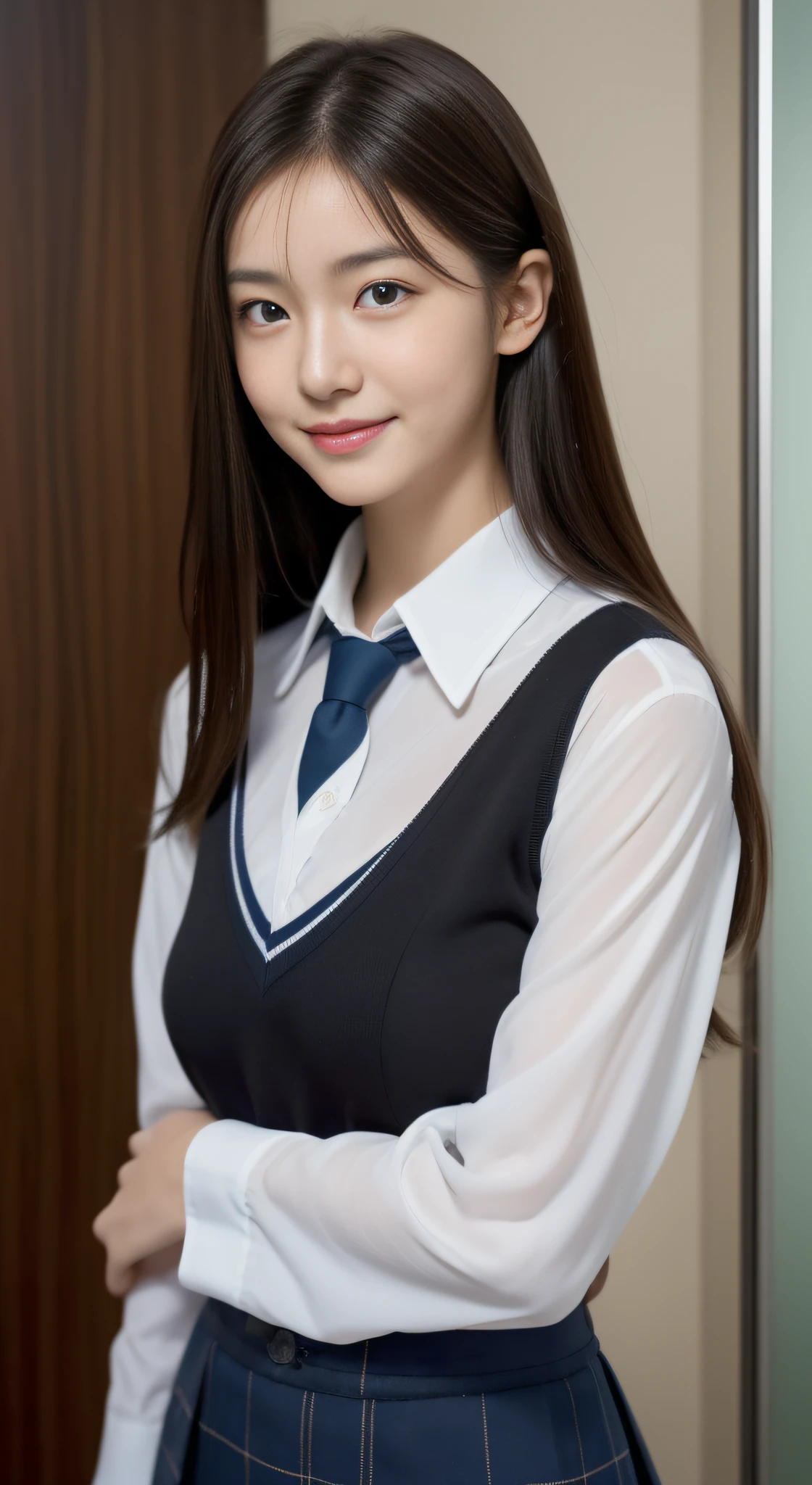 ((linda garota japonesa:1.3)) ((Uniformes escolares:1.4)) ((tiro de calcinha:1.5)) ((high school)),((saia azul escura:1.3)) ((na sala de aula:1.3)) ((afinar_tecido:1.4)) ((random sexy pose:1.3)) ((suado:1.5))((the face is flushed:1.4)) ((seios grandes:1.4)) ((fechar-se:1.2)) melhor qualidade,obra de arte,ultra high resolution,(fotorrealista:1.4),foto crua,(Authentic leather texture:1.3),(film grain:1.3),panorama,retrato do personagem,tiro muito amplo,cintura estreita,tiro de vaqueiro,(no escuro, sombra profunda, sutil, luz fria,) noite,(()),shedding tears,,Dust,efeito tyndall,(expression),1 garota,lindos olhos e rosto detalhados,white jabot,olhos castanhos,((cabelo castanho:1.2)) ((corpo todo:1.3)) ((sorriso:1.3)) 
