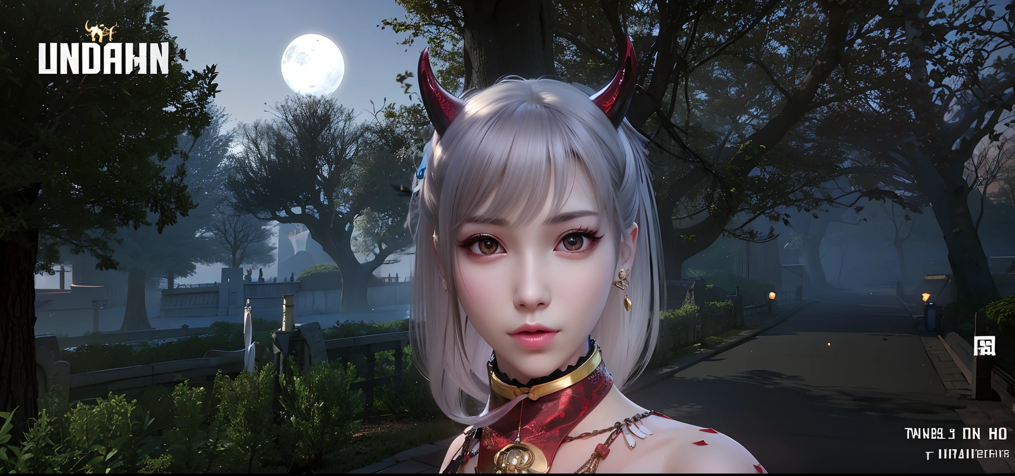 there is a woman with a cat ears and a red tie, inspired by Pu Hua, with horns, with very highly detailed face, loong, inspired by Ma Yuanyu, inspired by Zhou Fang, giesha demon, inspired by Li Mei-shu, inspired by Ai Xuan, devious evil expression, inspired by Chen Lu, inspired by Luo Mu