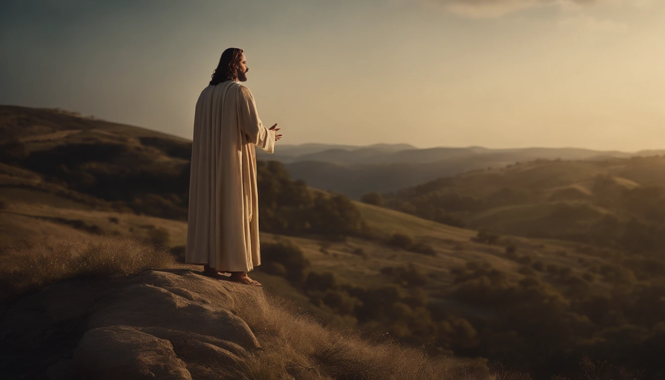 Jesus speaking to the disciples on the hill