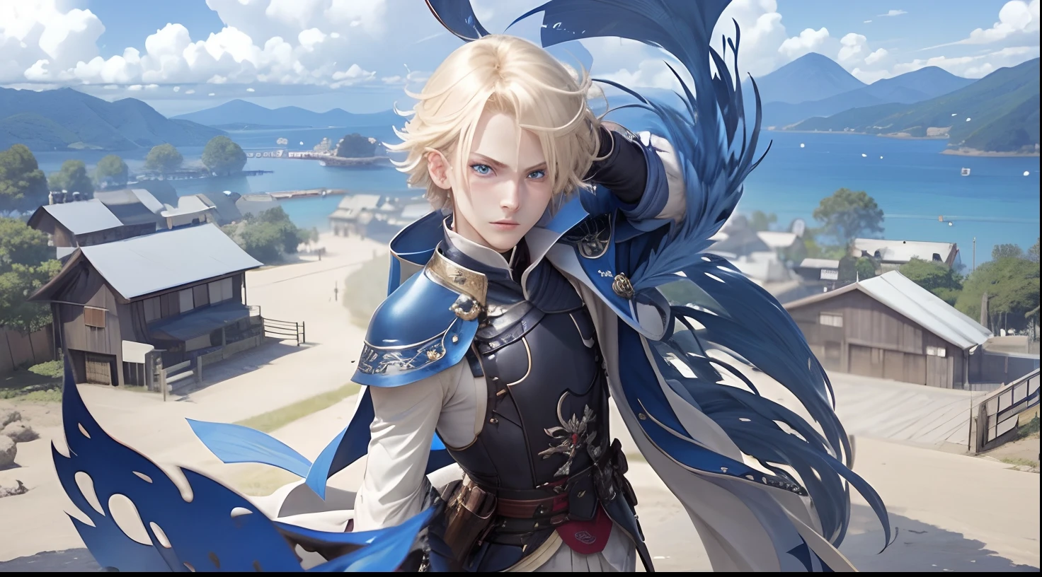 Dainsleif, Dainsleif from Genshin impact, blonde hair, boy, blue eye