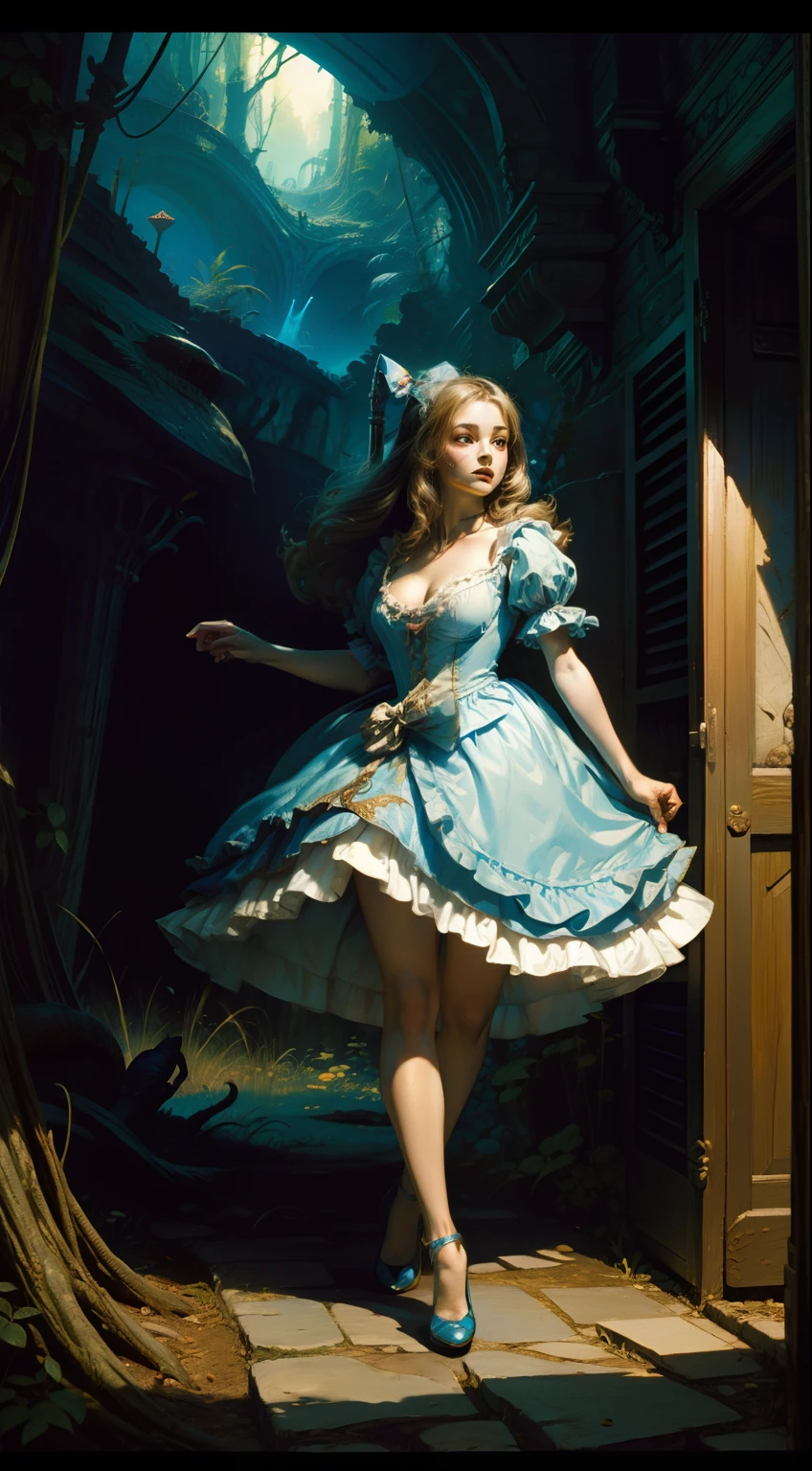 If (frank frazetta) painted (alice in wonderland).