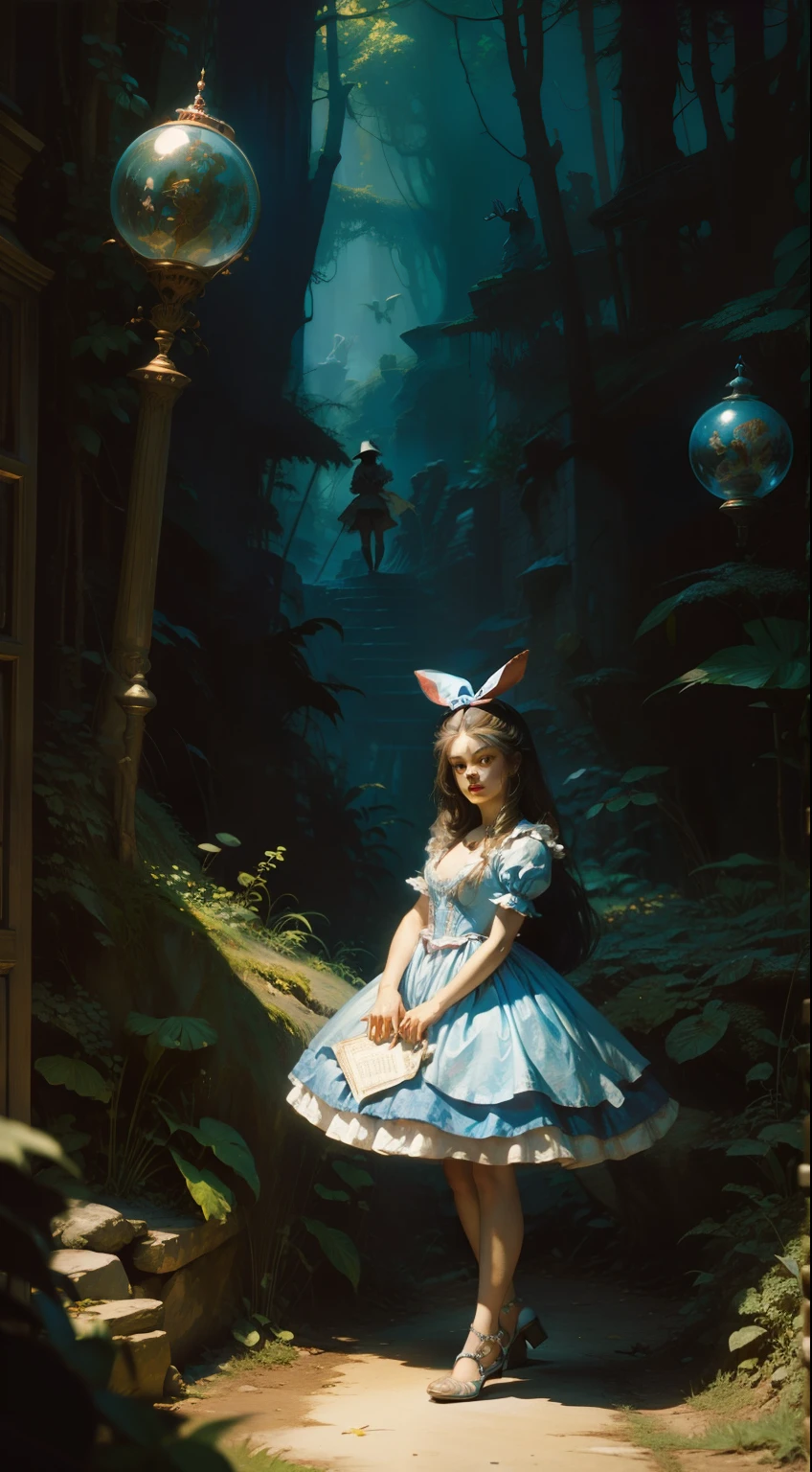 If (frank frazetta) painted (alice in wonderland).