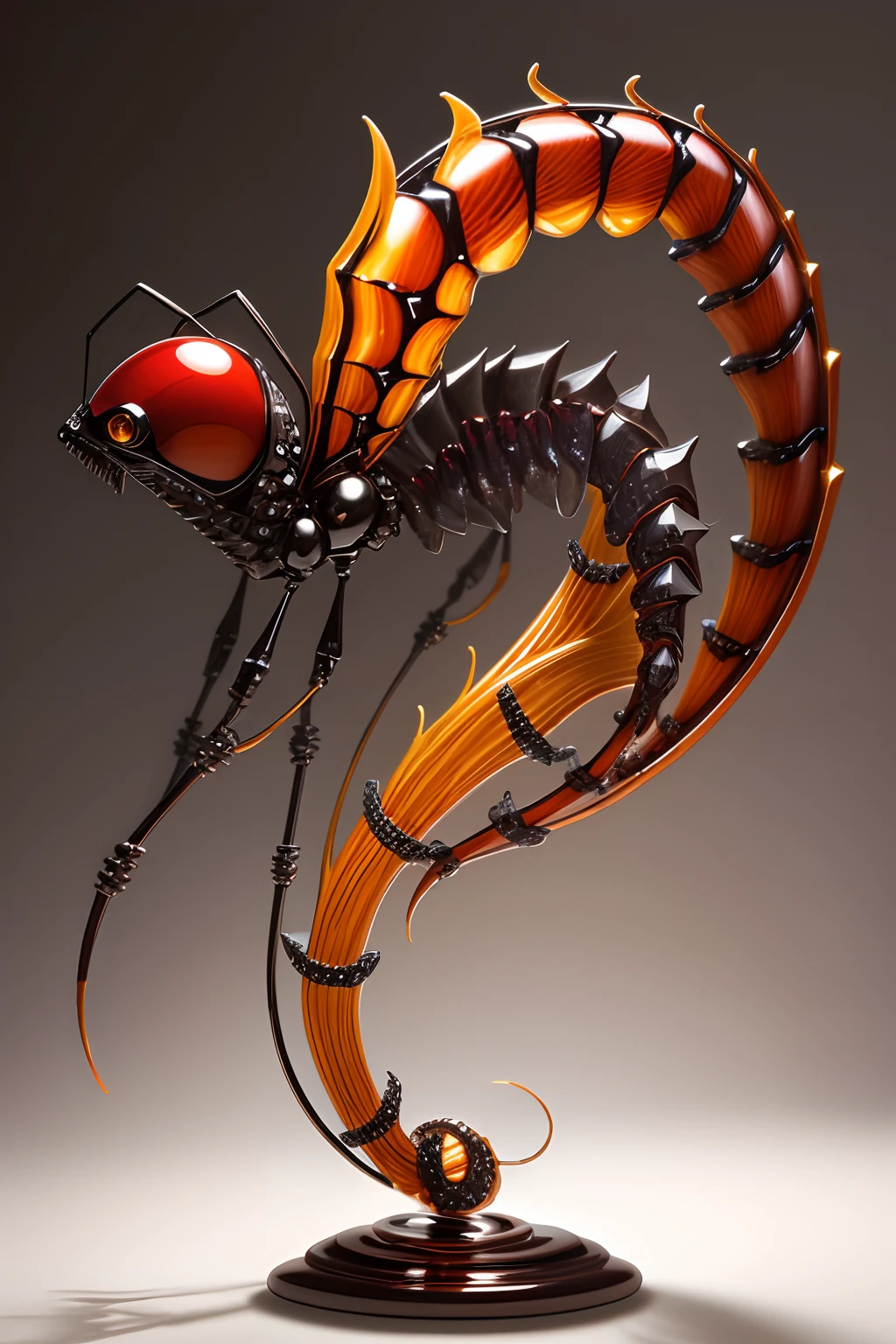 Fenton art blown glass biomechanical scorpion