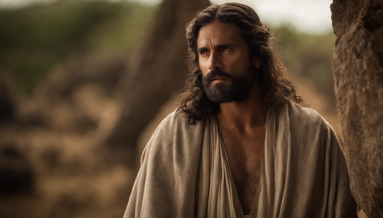 Paulo, apostolo de Jesus cristo com barba branca, cabelos brancos, sinais de velhice no rosto. paulo na velhice. Biblical character from the New Testament of the Bible