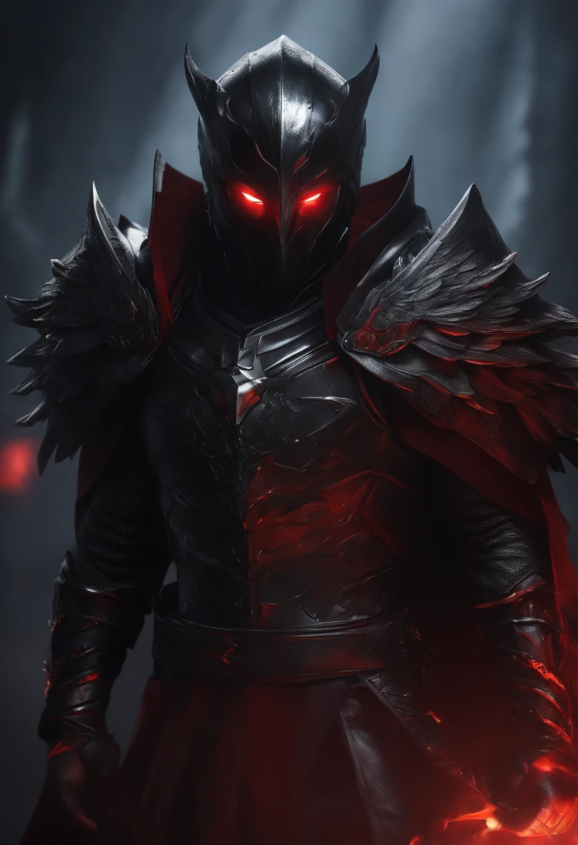 (highres,masterpiece:1.2),(best quality,4k,8k),vivid colors,sharp focus,portrait,anime,detailed,studio lighting,red and black color palette,dark ambiance,menacing atmosphere,handsome sinister guy,red and black mixed short hair,black colored eyes,armor made from human skin,steel owl claws