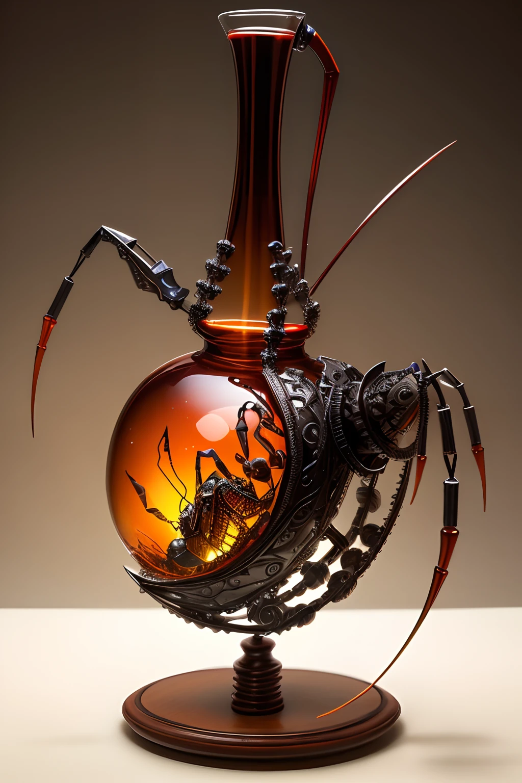 Fenton art blown glass biomechanical scorpion