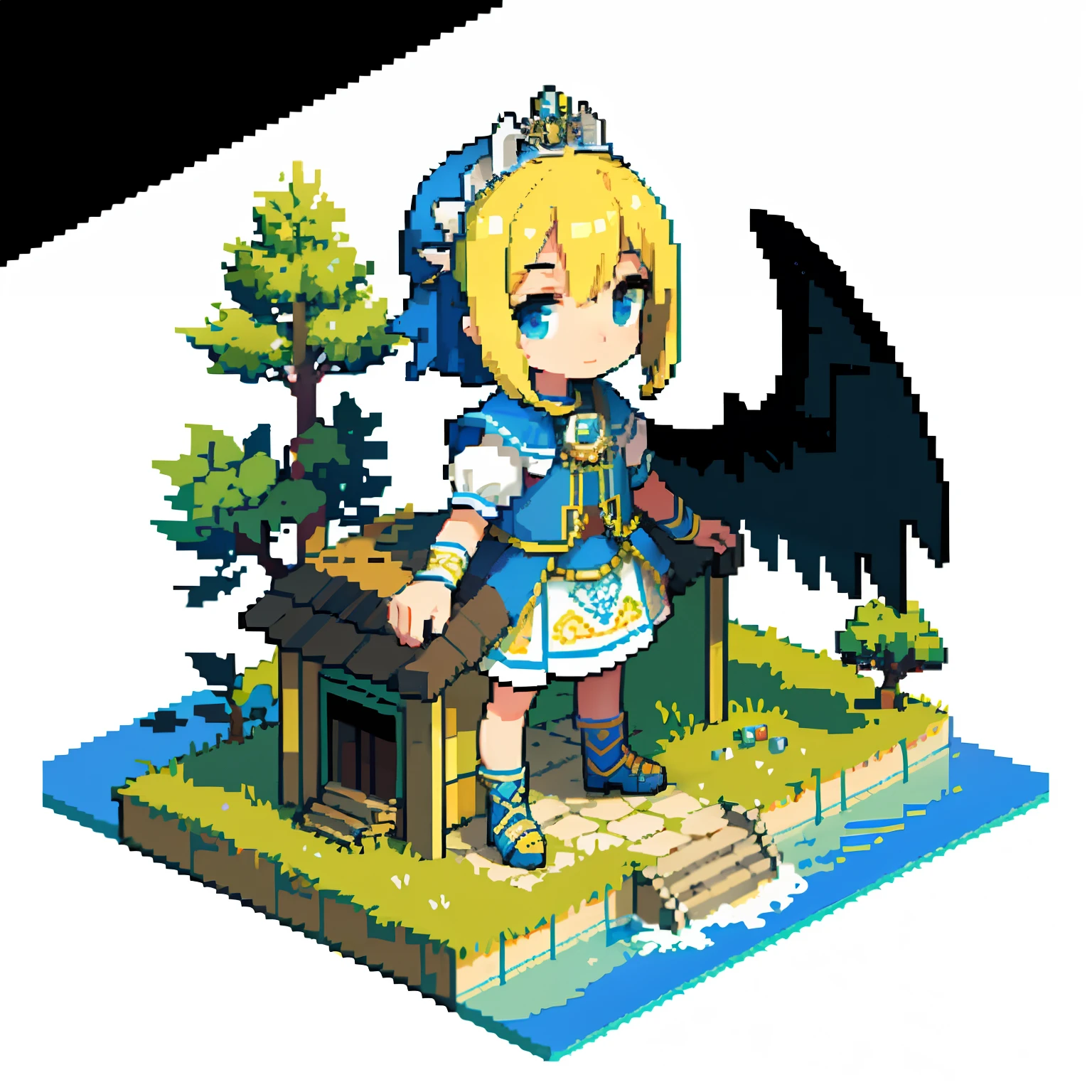 (obra-prima, qualidade superior, melhor qualidade), pixel, pixel art, segurando sacola cheia de dinheiro