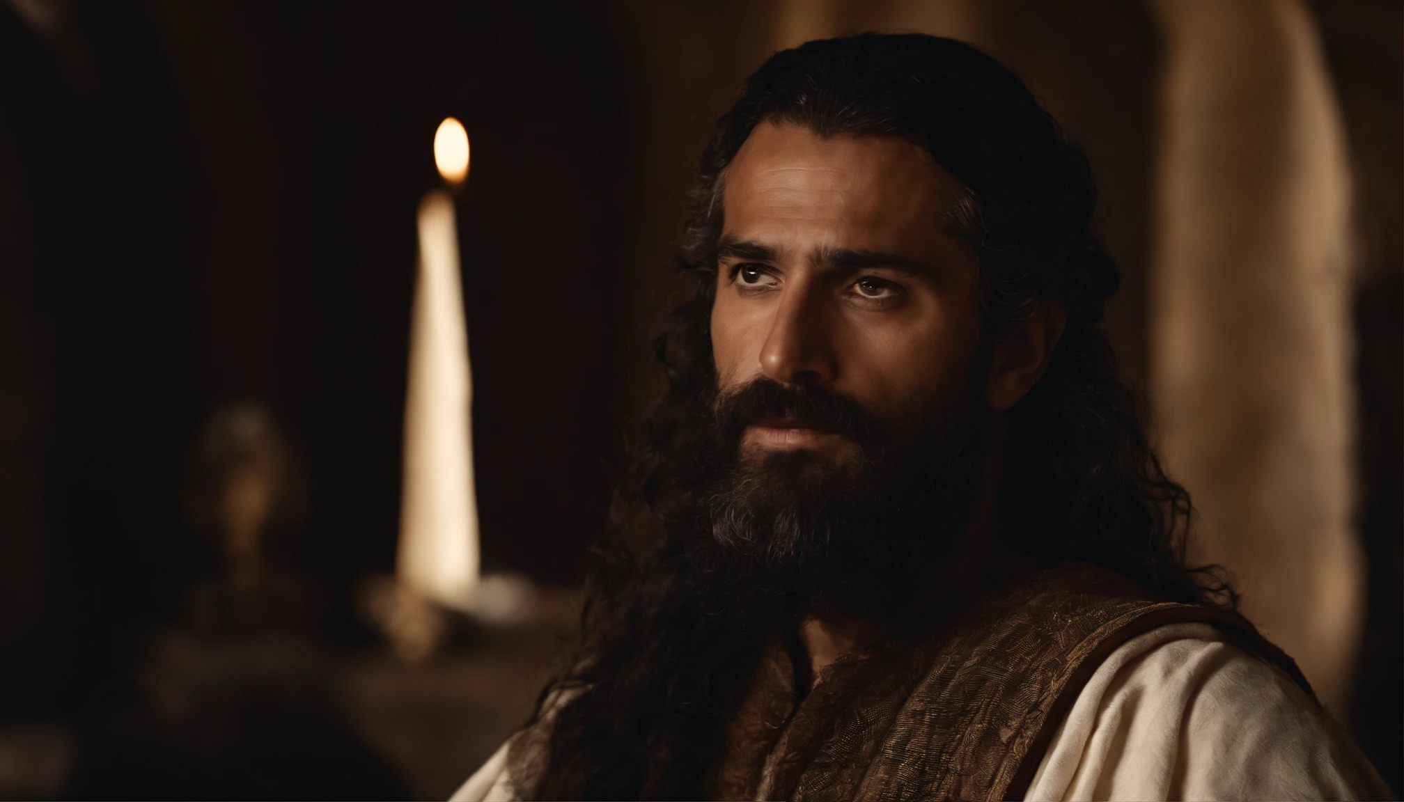 Paulo, apostolo de Jesus cristo com barba branca, cabelos brancos, sinais de velhice no rosto. paulo na velhice. Biblical character from the New Testament of the Bible