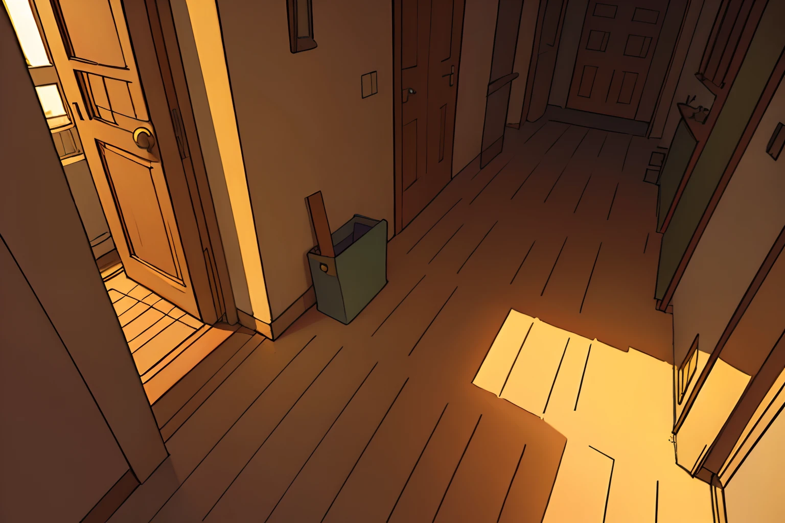 No characters, Background with, school ground, the setting sun, hallways, Studio doorway, wide angles, masterpiece, high details, high quality, best quality, anatomically correct