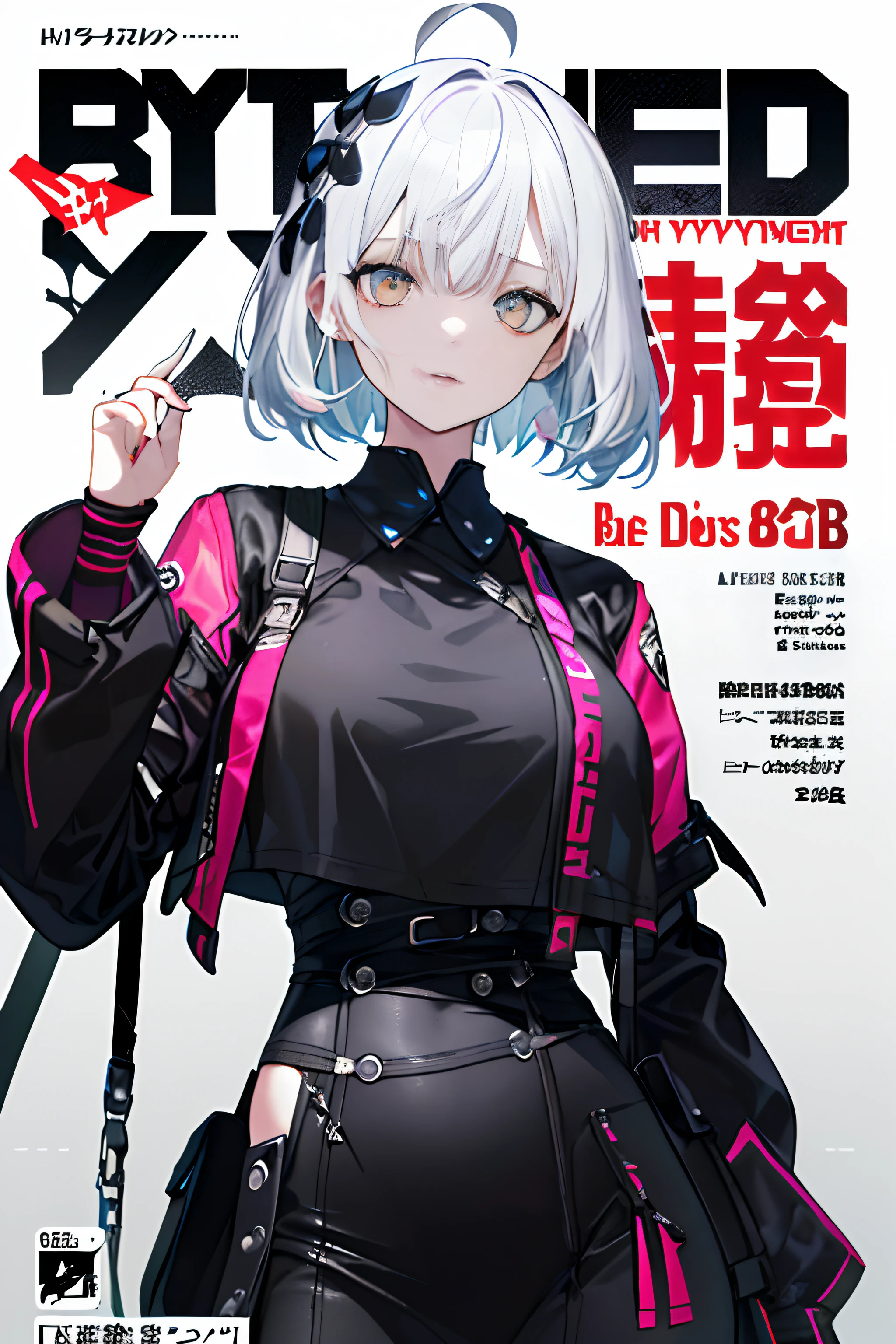 masterpiece , a girl, ( lite white short hair:1.2), (red eyes:1.2), (Russian Military Uniform:1.2), (looks at the viewer:1.2) , (8k, best quality 1.2), ultra-detailed, 8k uhd, soft lighting, high quality, film grain, beautiful lighting, cinematic ,perfect body , best illumination, best shadow, sharpness, contrast, red glasses, messy hair, tactical vest, gloves, headset, absurdres high detailed face, serious face, Spetsnaz helmet, heavy armor, (magazine:1.3), (cover-style:1.3), holding a camera