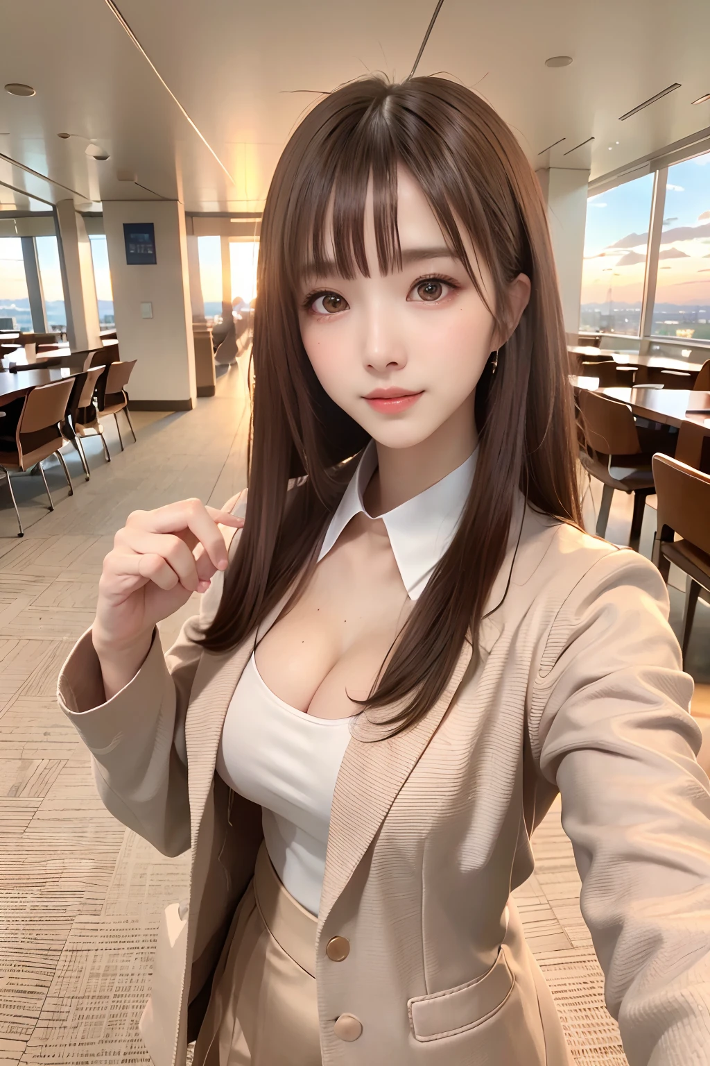 small breasts,whole body,Japanese, High resolution, (super detailed portrait:1.1),Women attending a funeral,I can see the cleavage, skirt suit