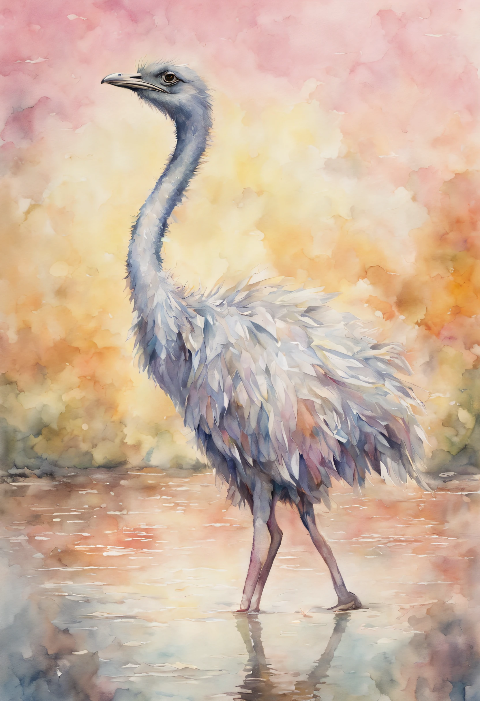 (((Bruno Amadio watercolor style))),(((following eyes effect))),((pastel light colors)),(((pas de bourree second movement))),(((The underneath view of ((( detailed ))) an anthropomorphic ostrich using a pink ballet suit tutu dancing the swang lake, female anatomy, (((perfect detailed pinky teats)))), female anatomy, Provocative, in the style of watercolour, tetradic colors, 3D vector art, cute and quirky, fantasy art, watercolor effect, bokeh, hand-drawn, digital painting, low-poly, soft lighting, bird's-eye view, isometric style, retro aesthetic, focusedon the character, 8K resolution, photorealistic rendering, usingCinema 4D,highly detailed, professional light