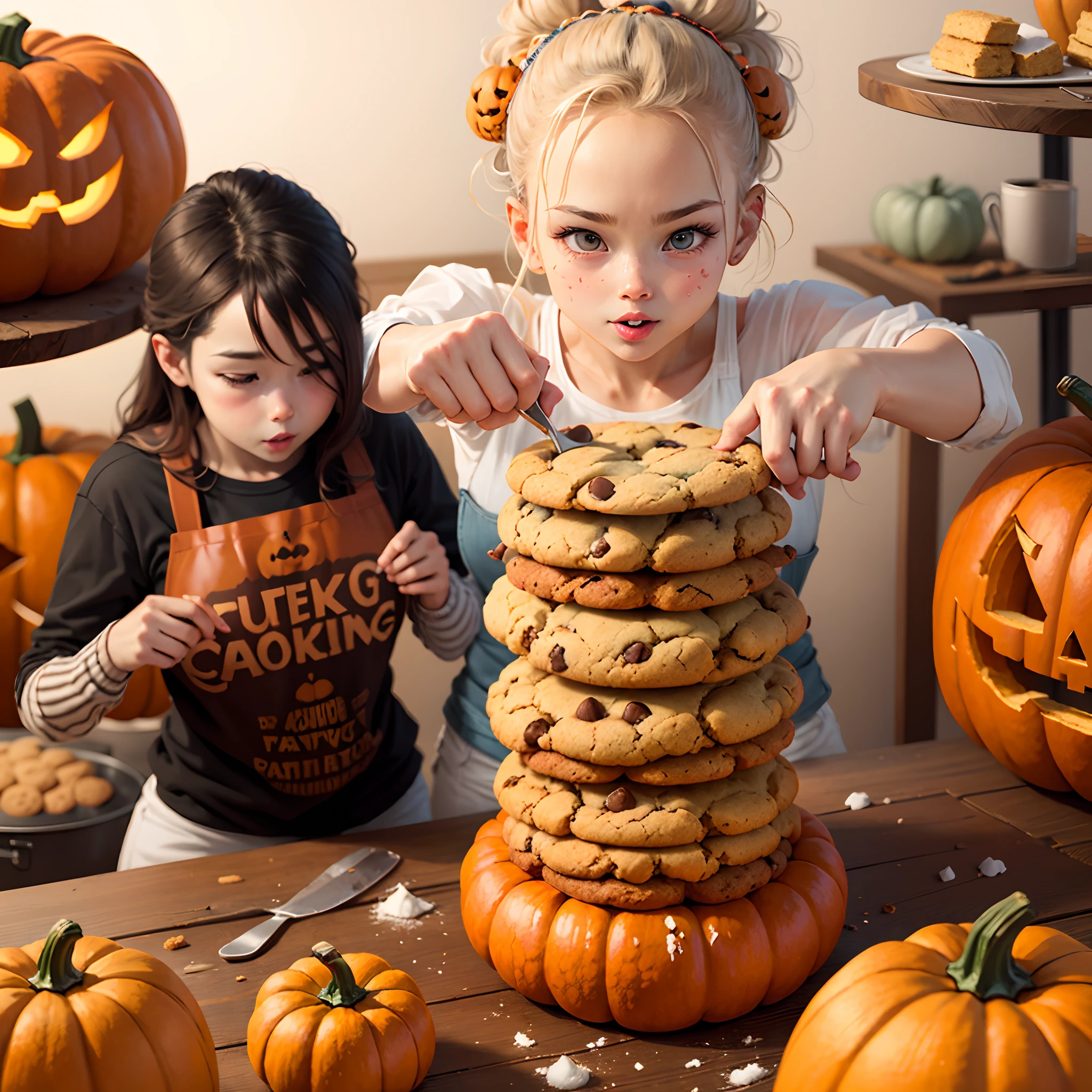 Cute pumpkin baking cookies