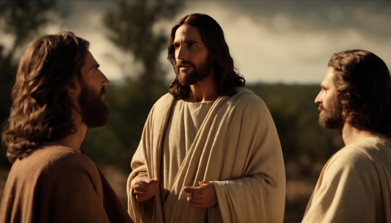Jesus Christ Talking to Two Disciples