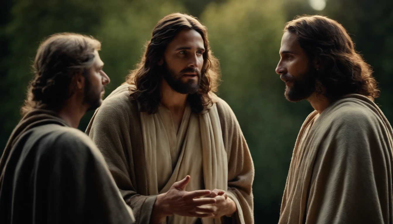 Jesus Christ Talking to Two Disciples