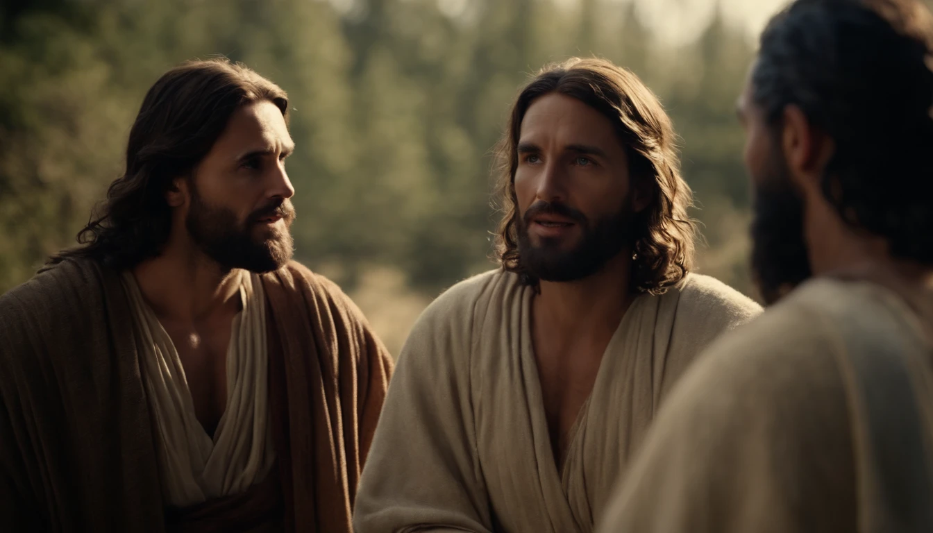 Jesus Christ Talking to Two Disciples