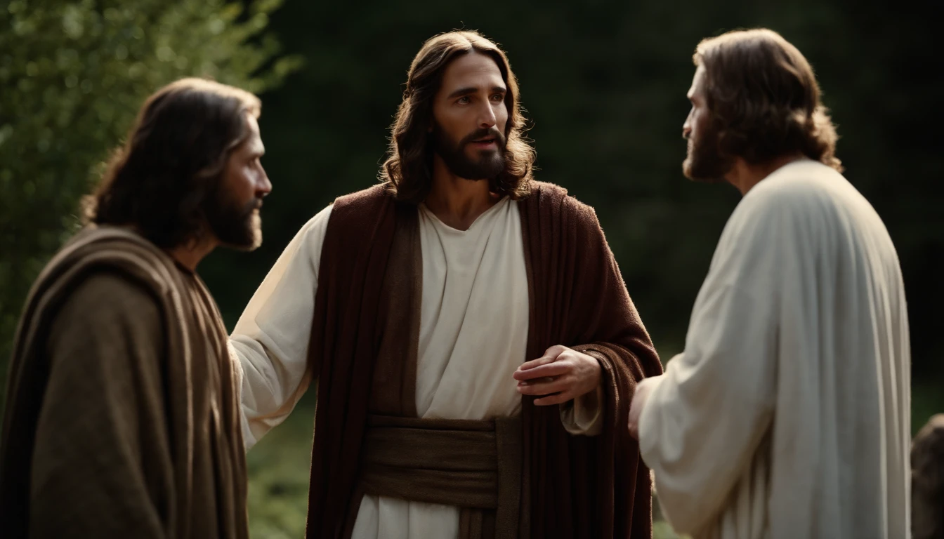 Jesus Christ Talking to Two Disciples