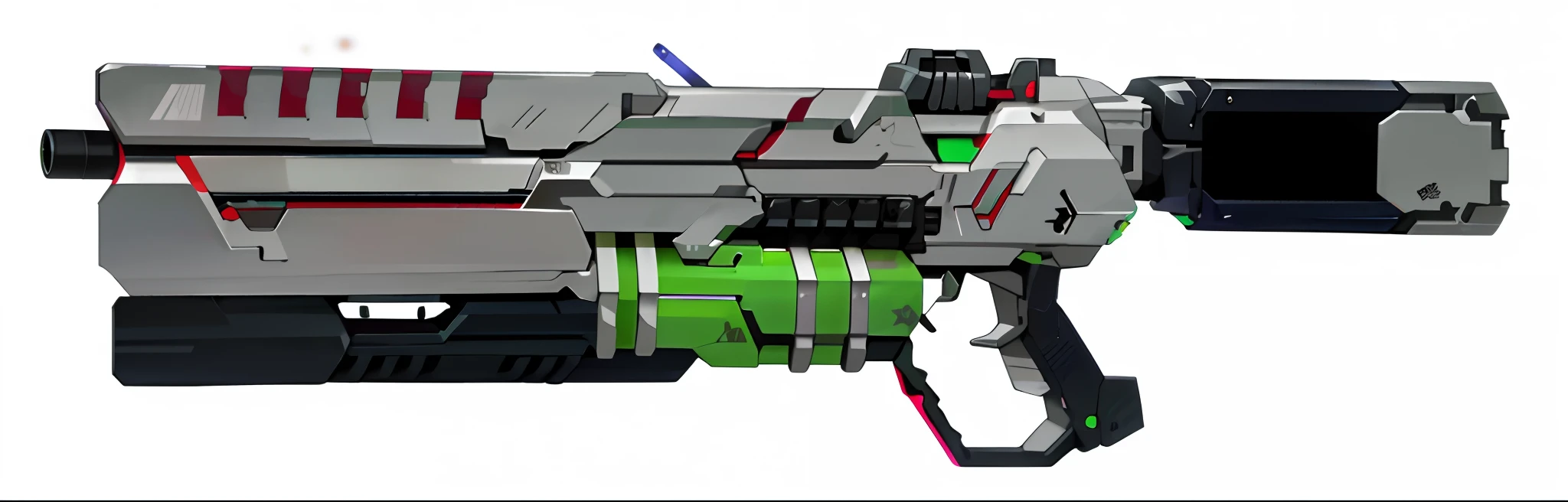 Close-up of a gun with green and red stripes, gauss rifle, laser rifles, laser rifles, energy rifle, laser wip, Plasma gun, futuristic weapon shotgun, coilgun, laser guns, firing laser rifle, pulse rifle, with plasma guns, Machine guns, futuristic gun, With a sci-fi rifle, Laser cannon, laser rifles