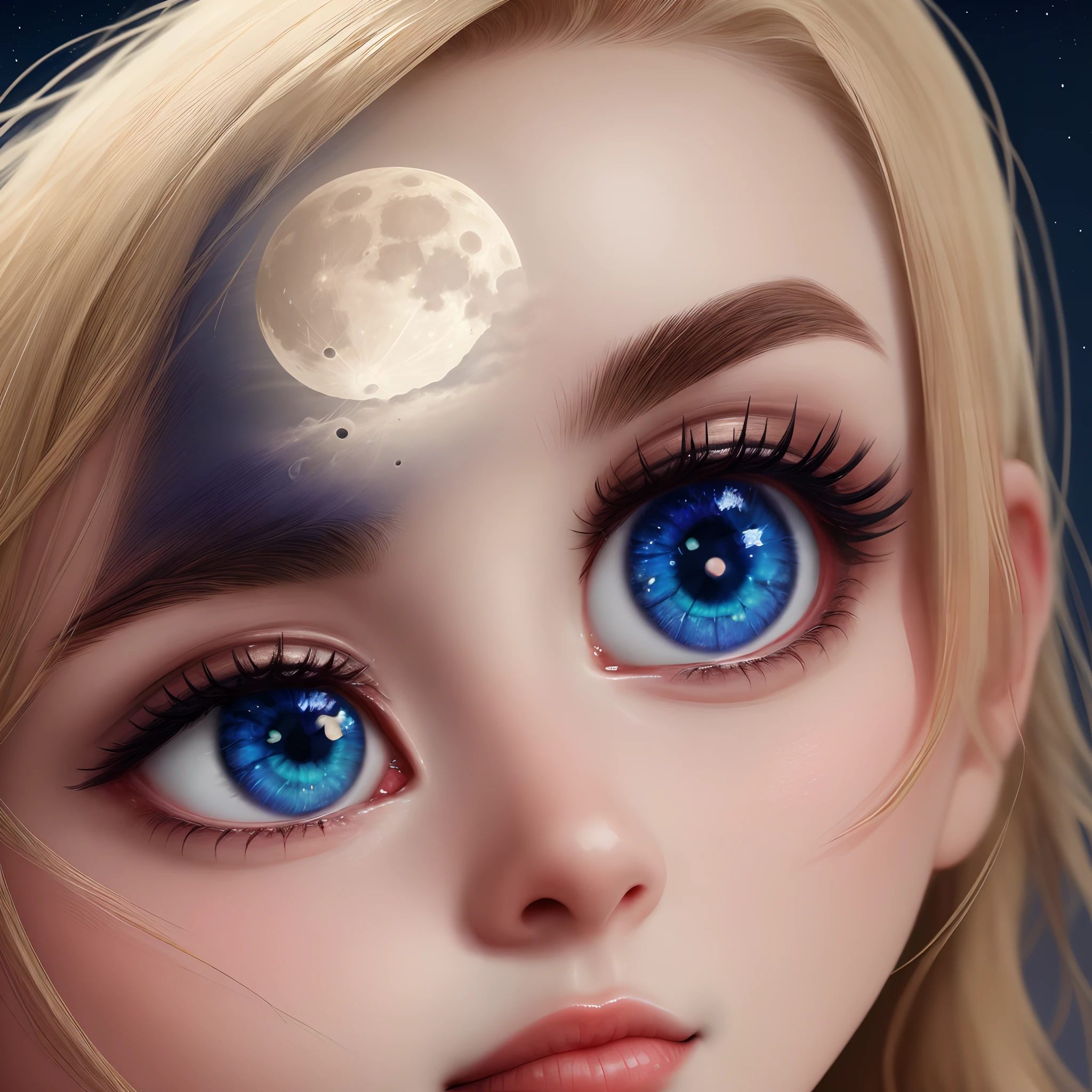 moon with eyelashes