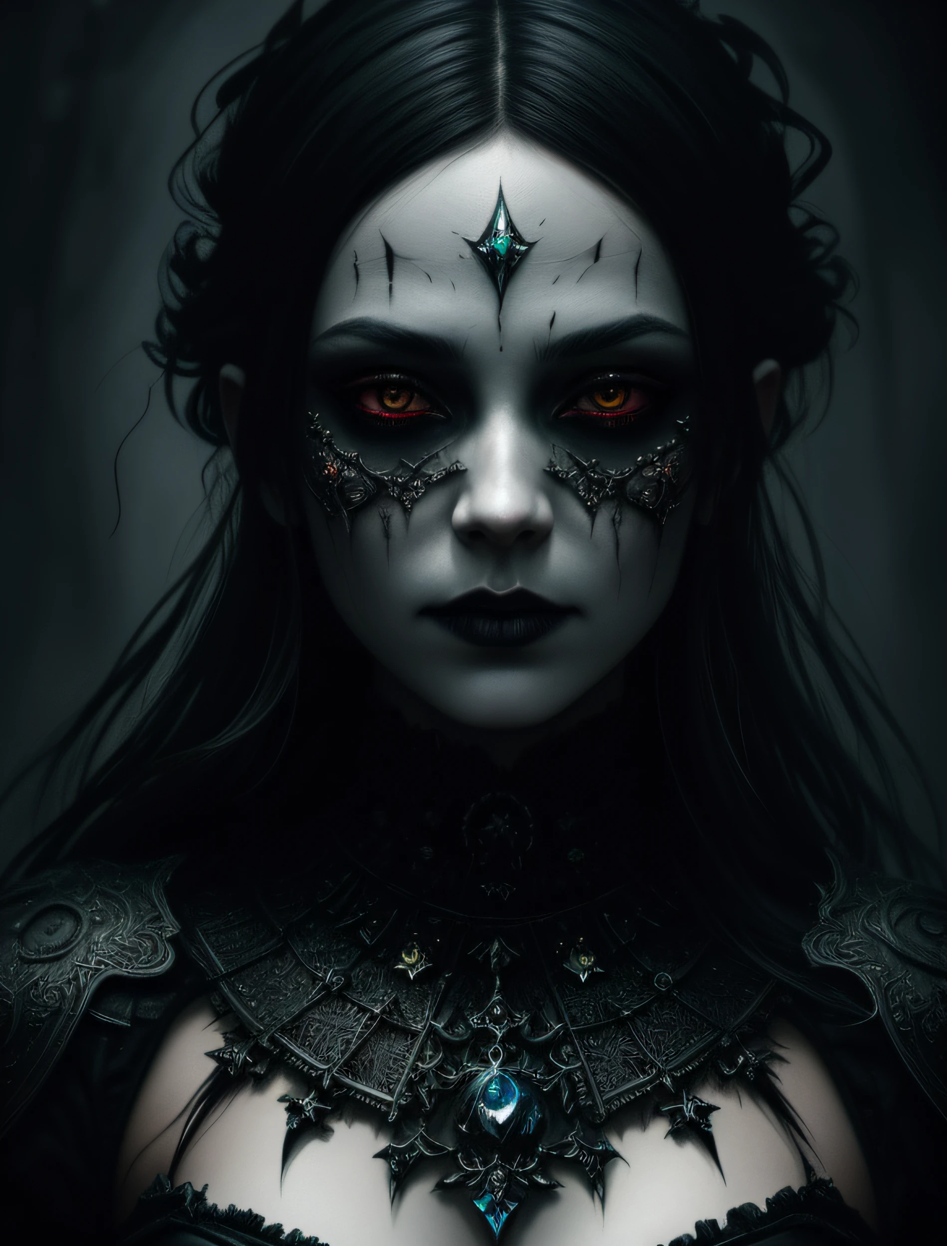 dark, unholy, evil, astral, creepy olpntng style, undead, rotting skin, mystical, nice perfect face with soft skin, concept art portrait by greg rutkowski, artgerm, hyperdetailed intricately detailed gothic art trending on artstation triadic colors, unreal engine, fantastical, intricate detail, splash screen, complementary colors, fantasy concept art, 8k resolution, gothic deviantart masterpiece, oil painting, heavy strokes, paint dripping, dark, unholy, evil, astral, creepy,