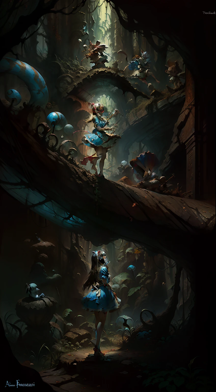 If (frank frazetta) painted (alice in wonderland).
