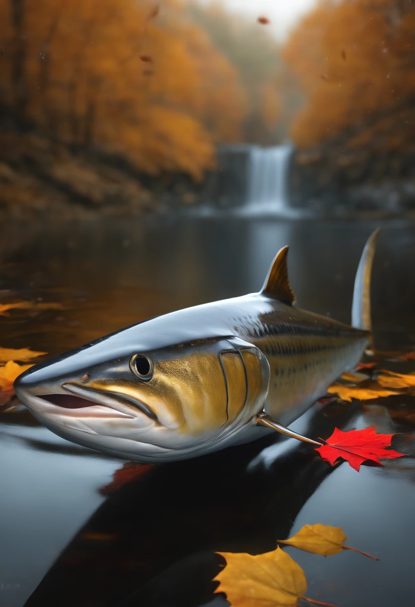 A few autumn swordfish、Saury、Autumn swordfish on ice、Realistic cinematic photos, Ultra HD, Realistic, Vivid colors, Highly detailed, UHD Drawings, pen and ink, Perfect composition, beautiful detailed intricate insanely detailed octane render trending on artstation, 8K, photorrealistic concept art, soft natural volumetric cinematic perfect light